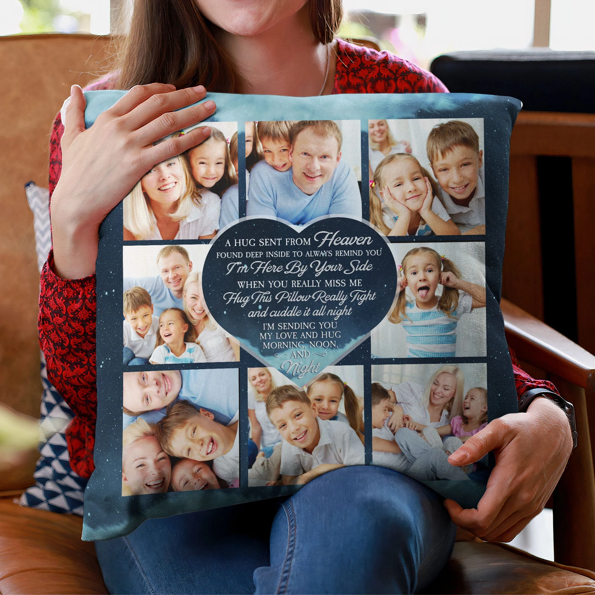 A Hug Sent From Heaven - Personalized Photo Pillow (Insert Included) - Image 5