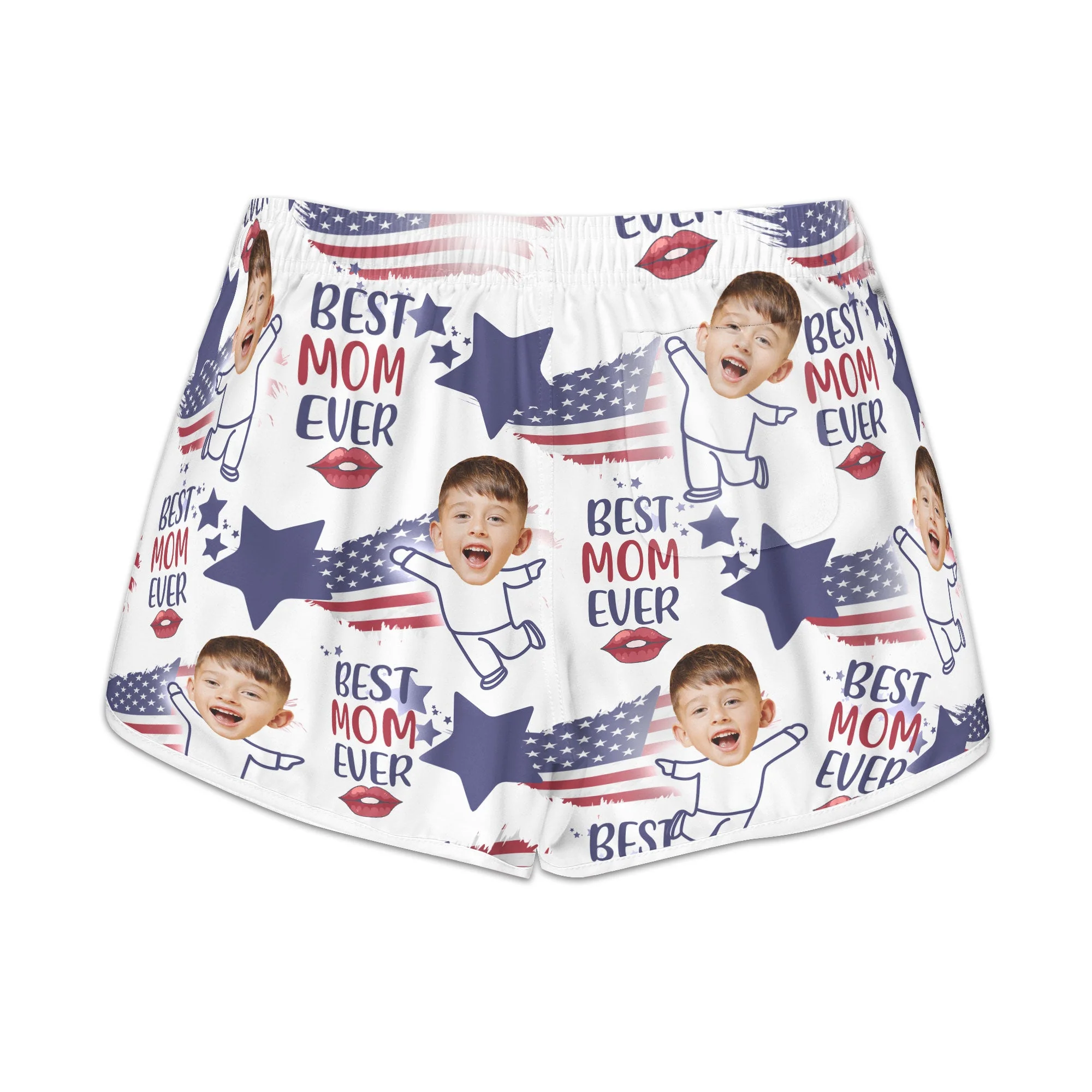 Best Mom Ever - Personalized Photo Women's Beach Shorts - Image 3