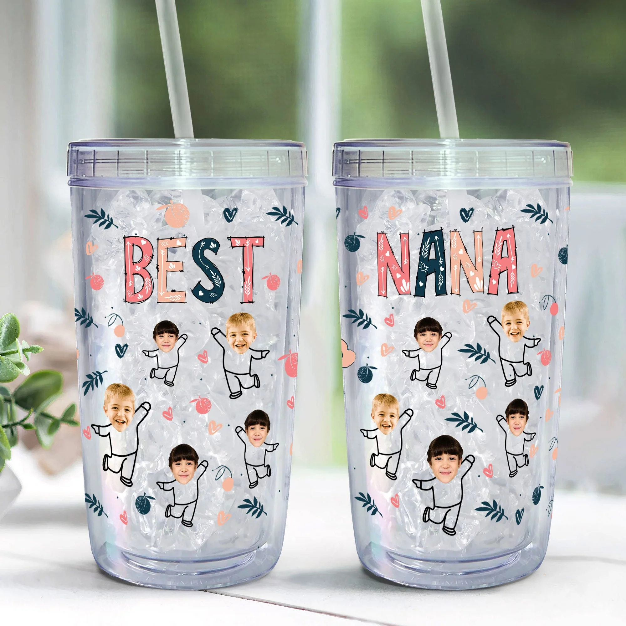 Best Nana - Personalized Photo Acrylic Tumbler With Straw - Image 4