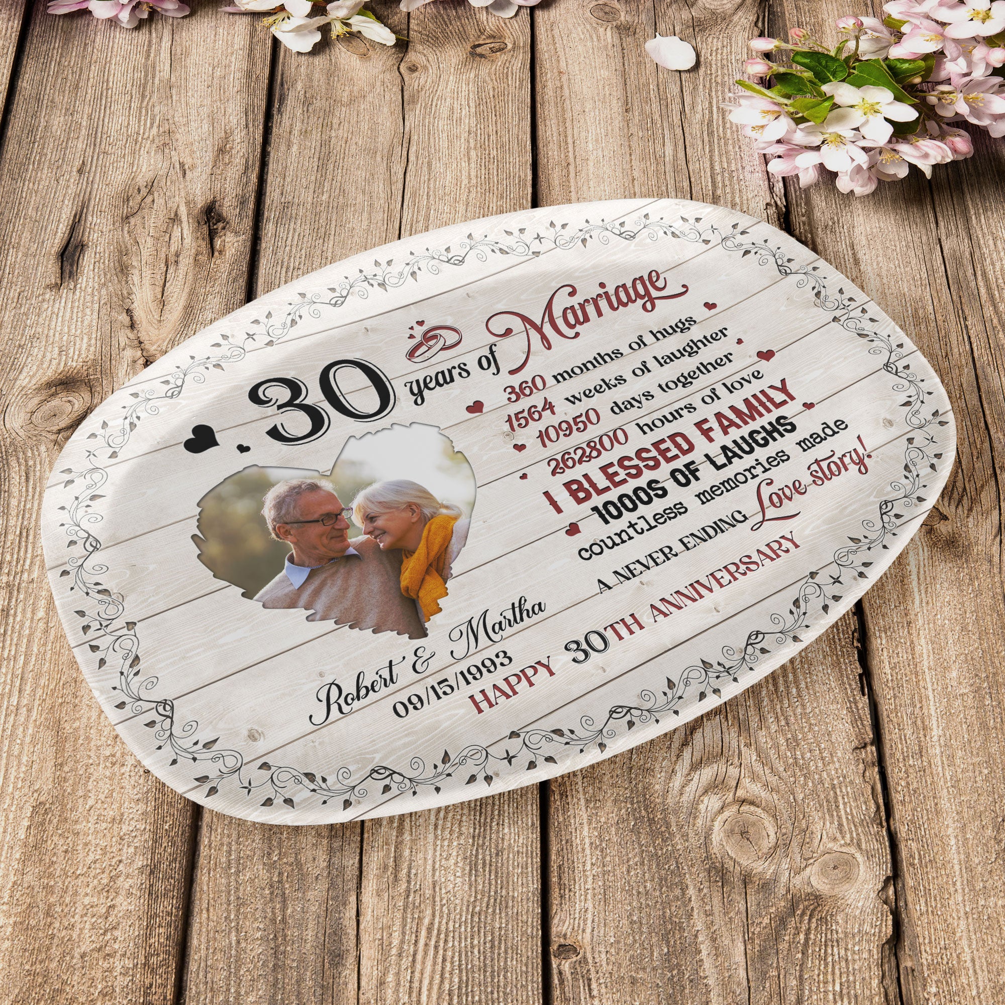 Couple Happy Anniversary - Personalized Photo Platter - Image 6