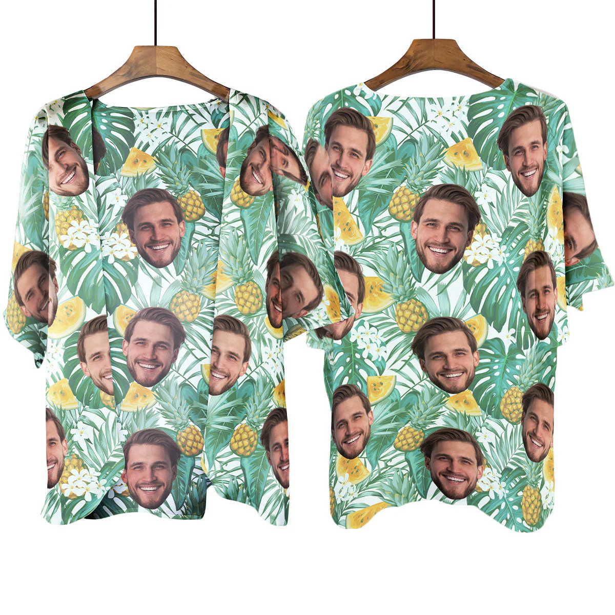 Custom Face - Personalized Photo Women's Kimono Chiffon Cover Up - Image 4