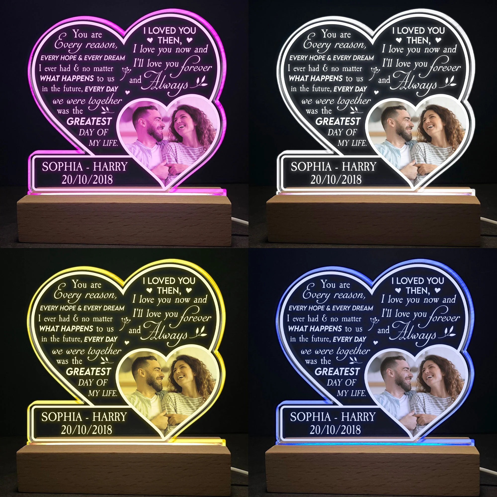 Every Day We Were Together - Personalized Photo LED Light - Image 5