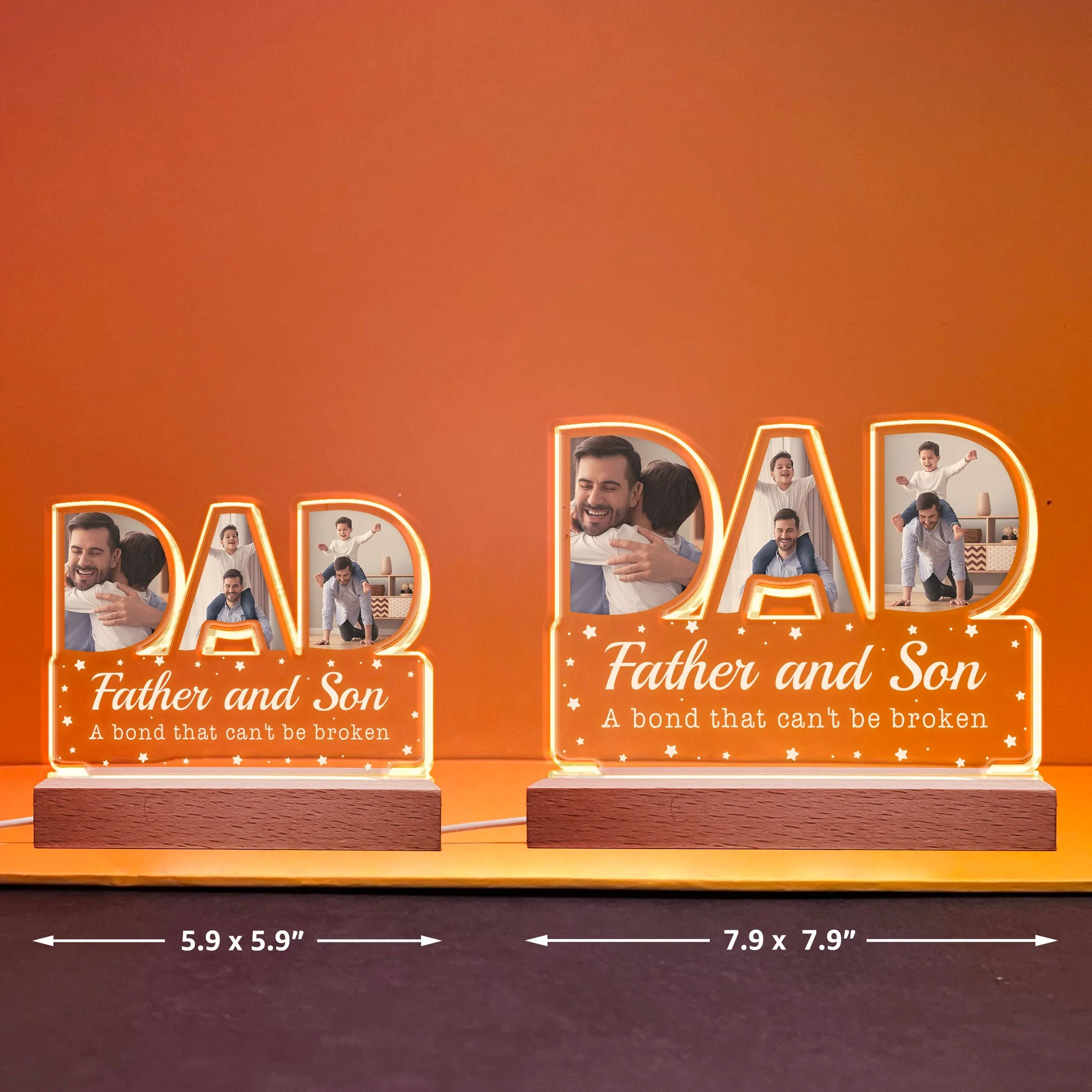 Father And Children - Personalized Photo LED Light - Image 7