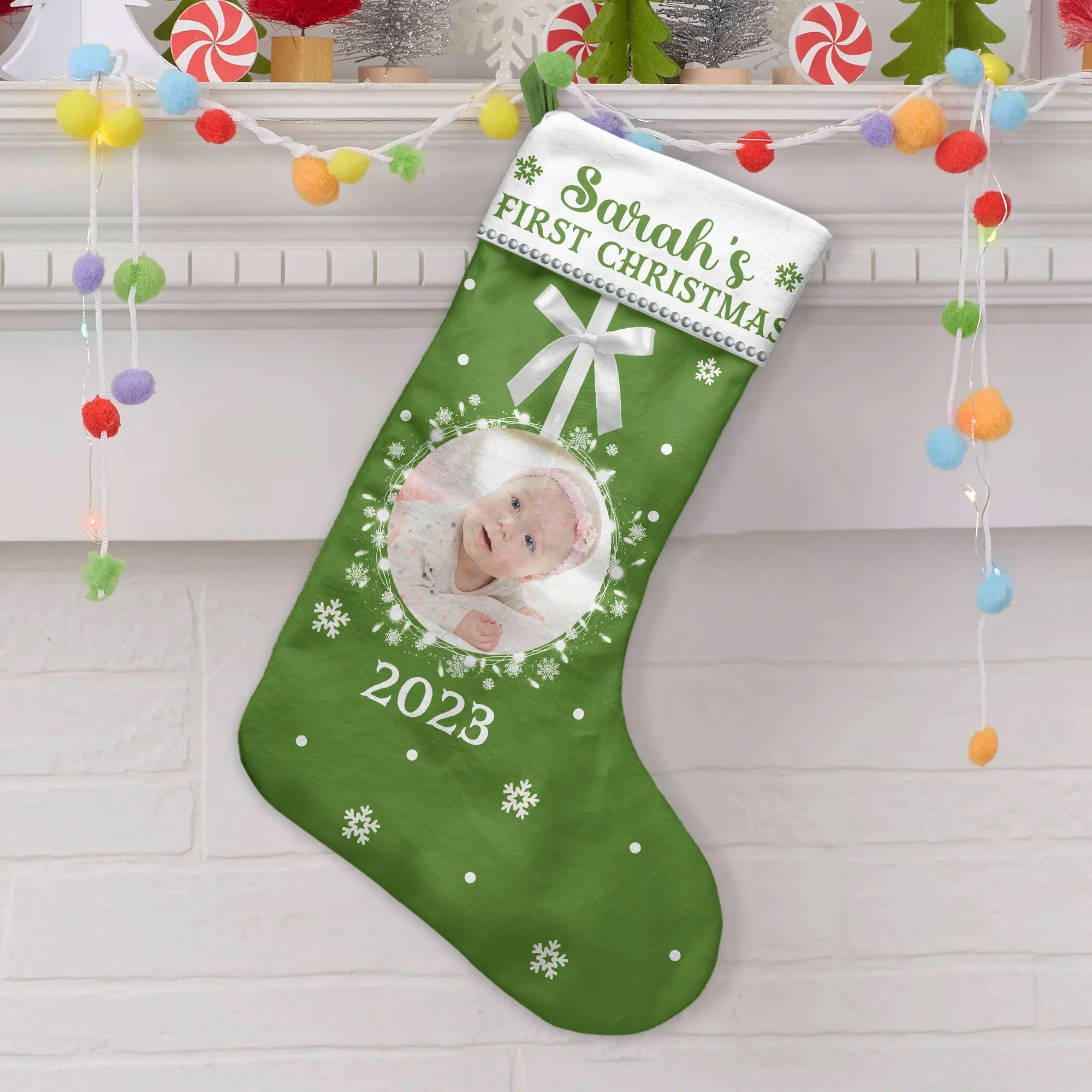 First Christmas - Personalized Photo Stocking - Image 2