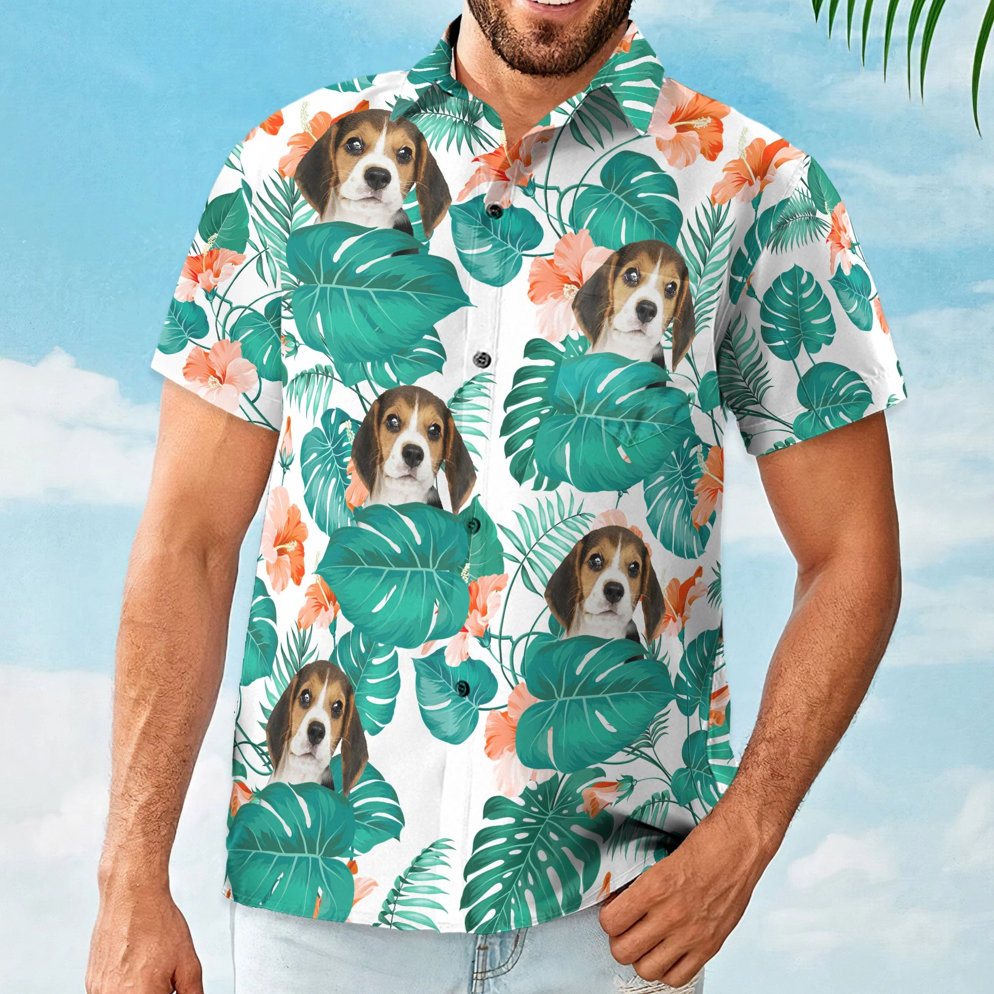 Funny Family Pet Face - Personalized Photo Hawaiian Shirt - Image 2