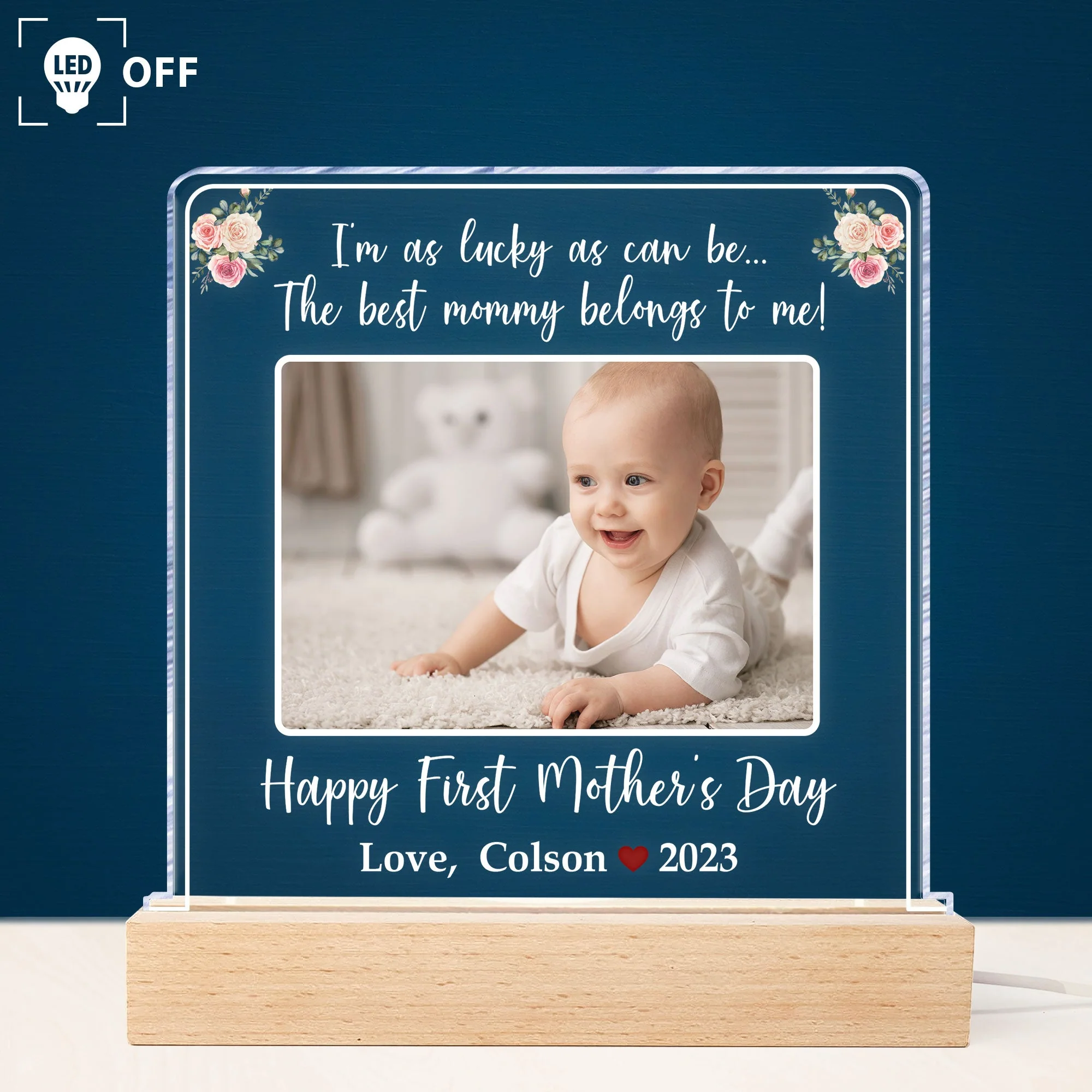Happy First Mother's Day - Personalized Photo LED Light - Image 4
