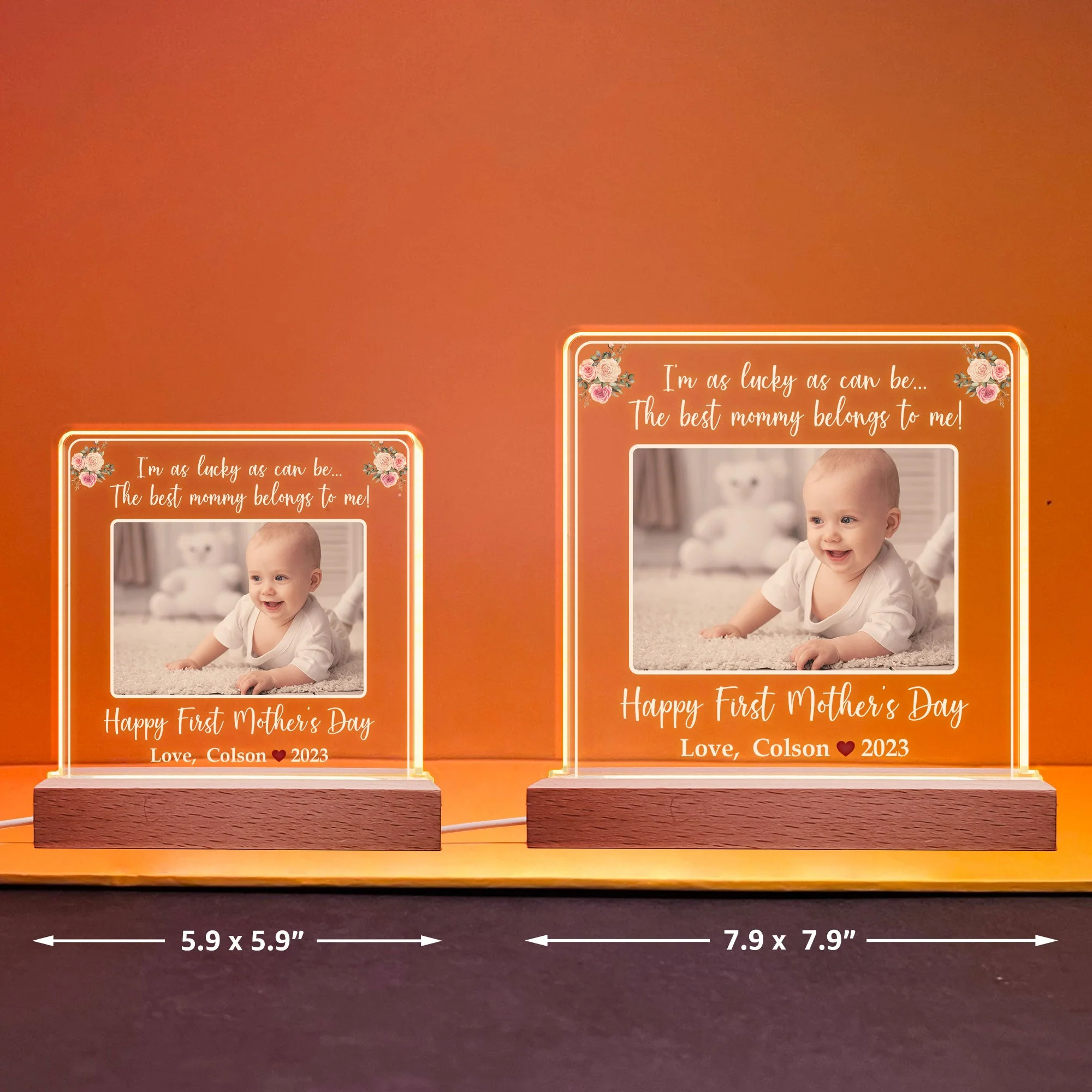 Happy First Mother's Day - Personalized Photo LED Light - Image 8