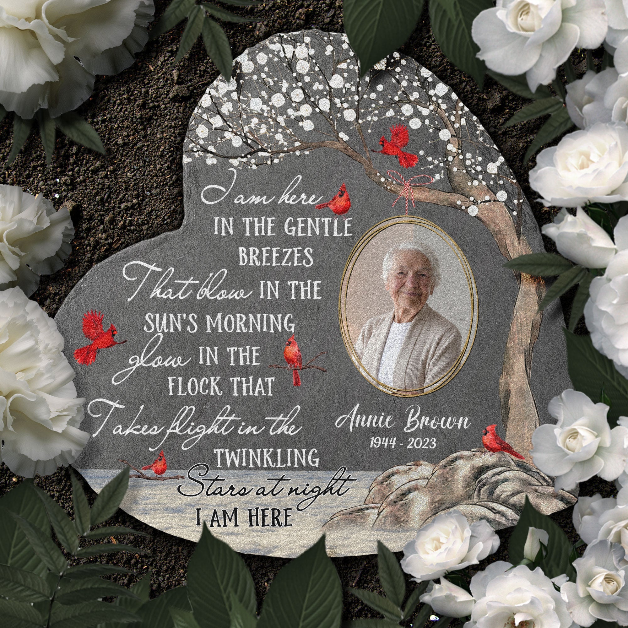 I Am Here - Personalized Photo Garden Stone - Image 2