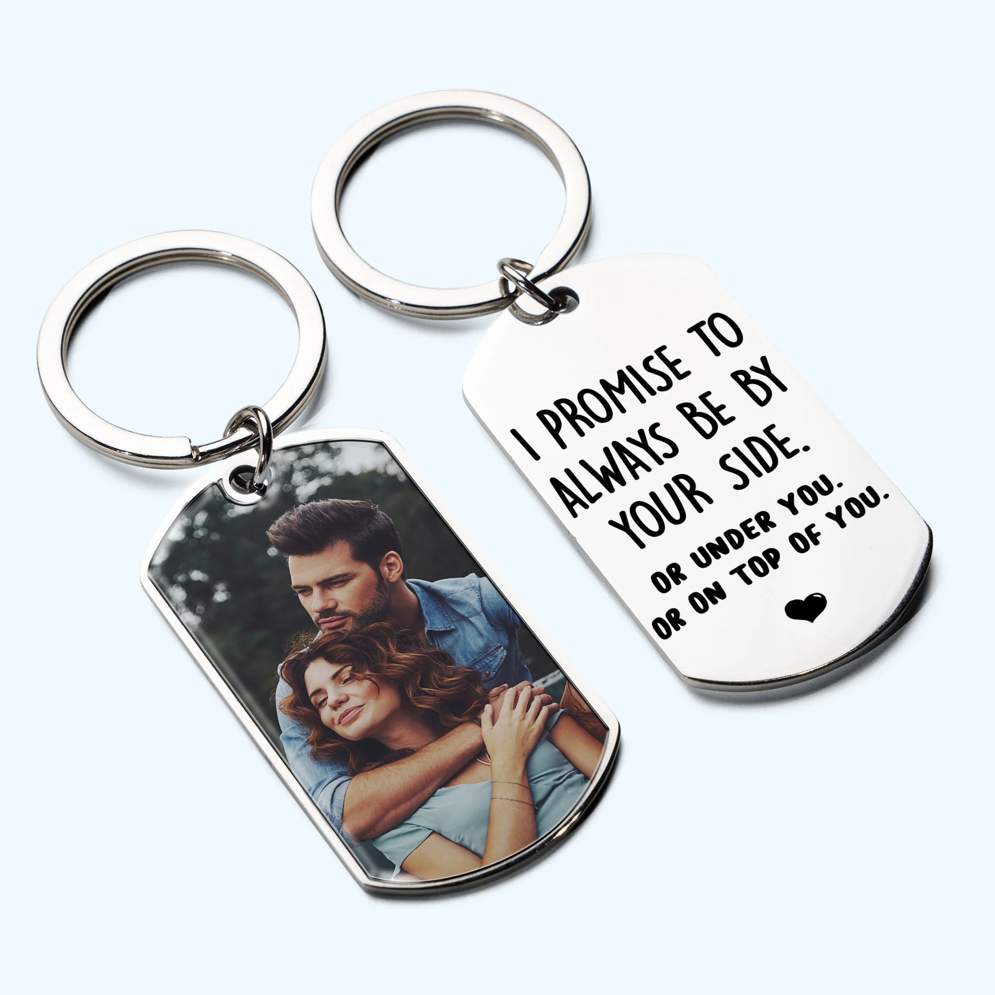 I Promise To Be - Personalized Photo Stainless Steel Keychain - Image 3
