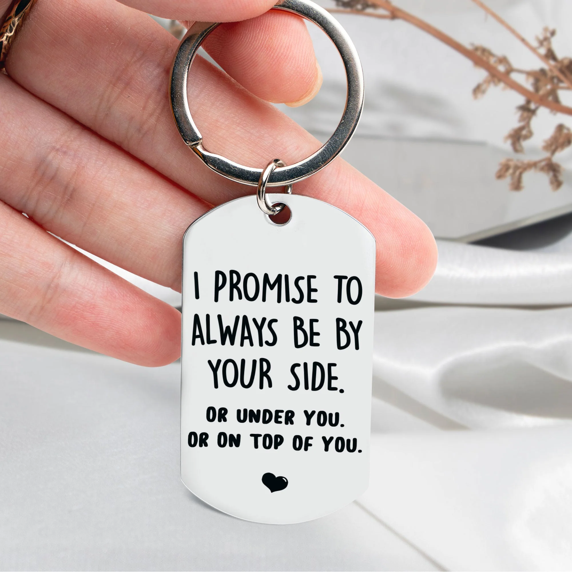 I Promise To Be - Personalized Photo Stainless Steel Keychain - Image 4