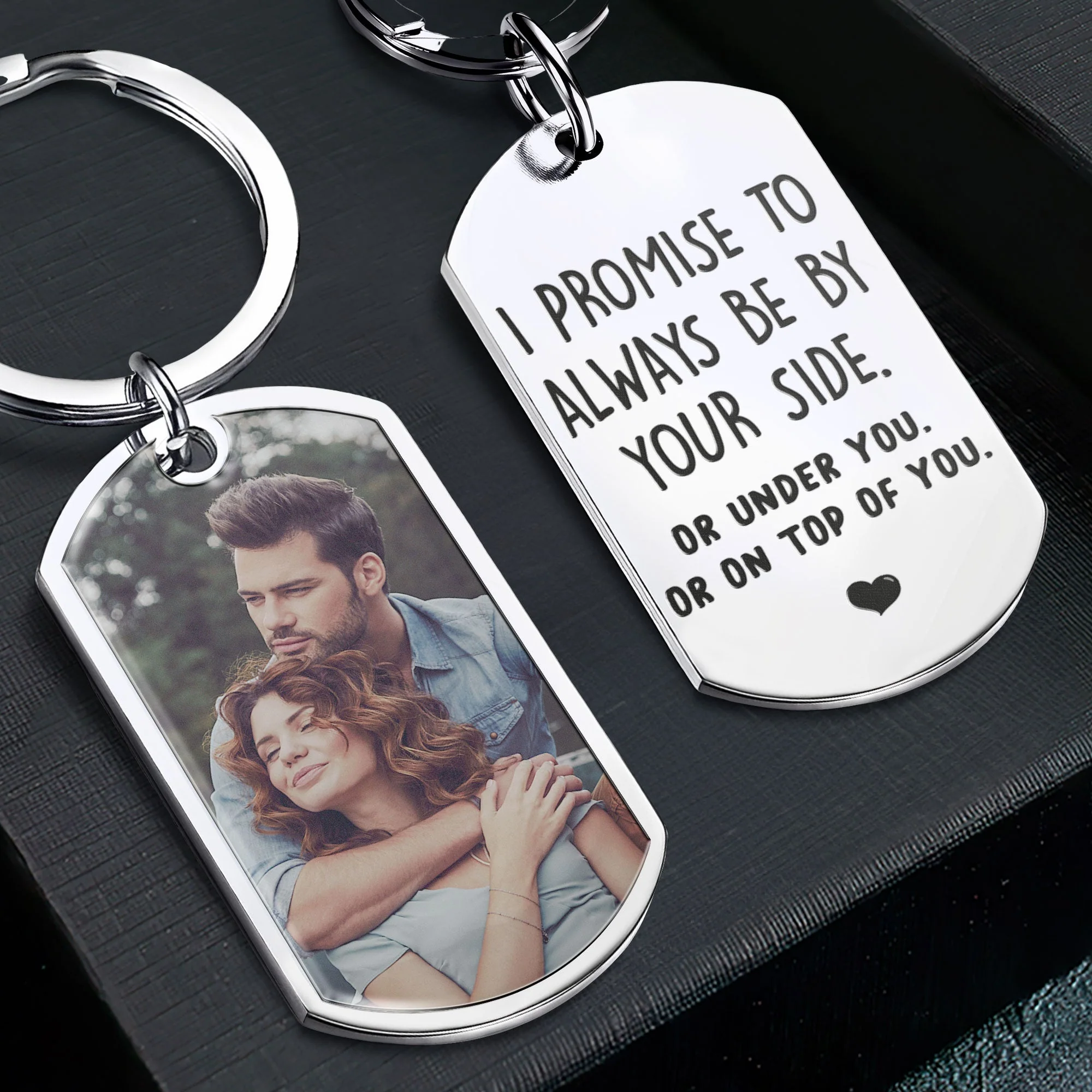 I Promise To Be - Personalized Photo Stainless Steel Keychain - Image 6