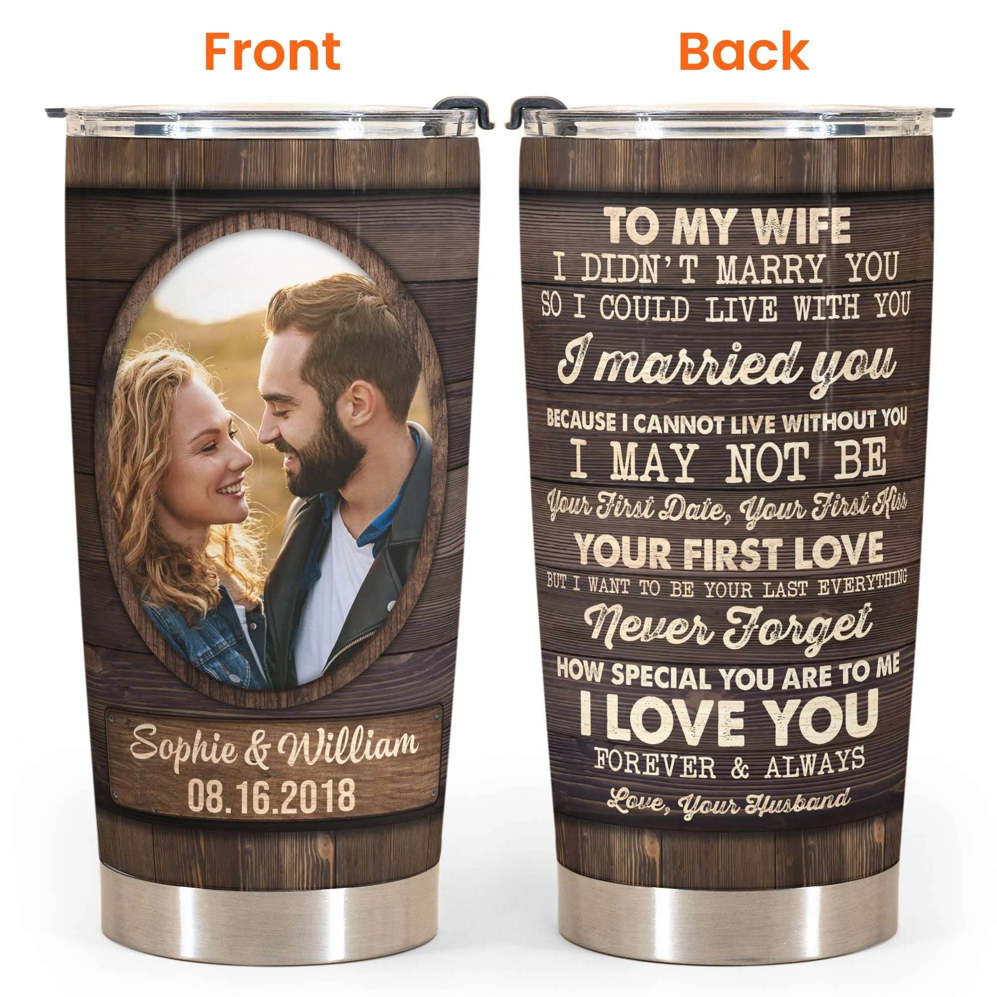 Love You Forever & Always - Personalized Photo Tumbler Cup - Image 5