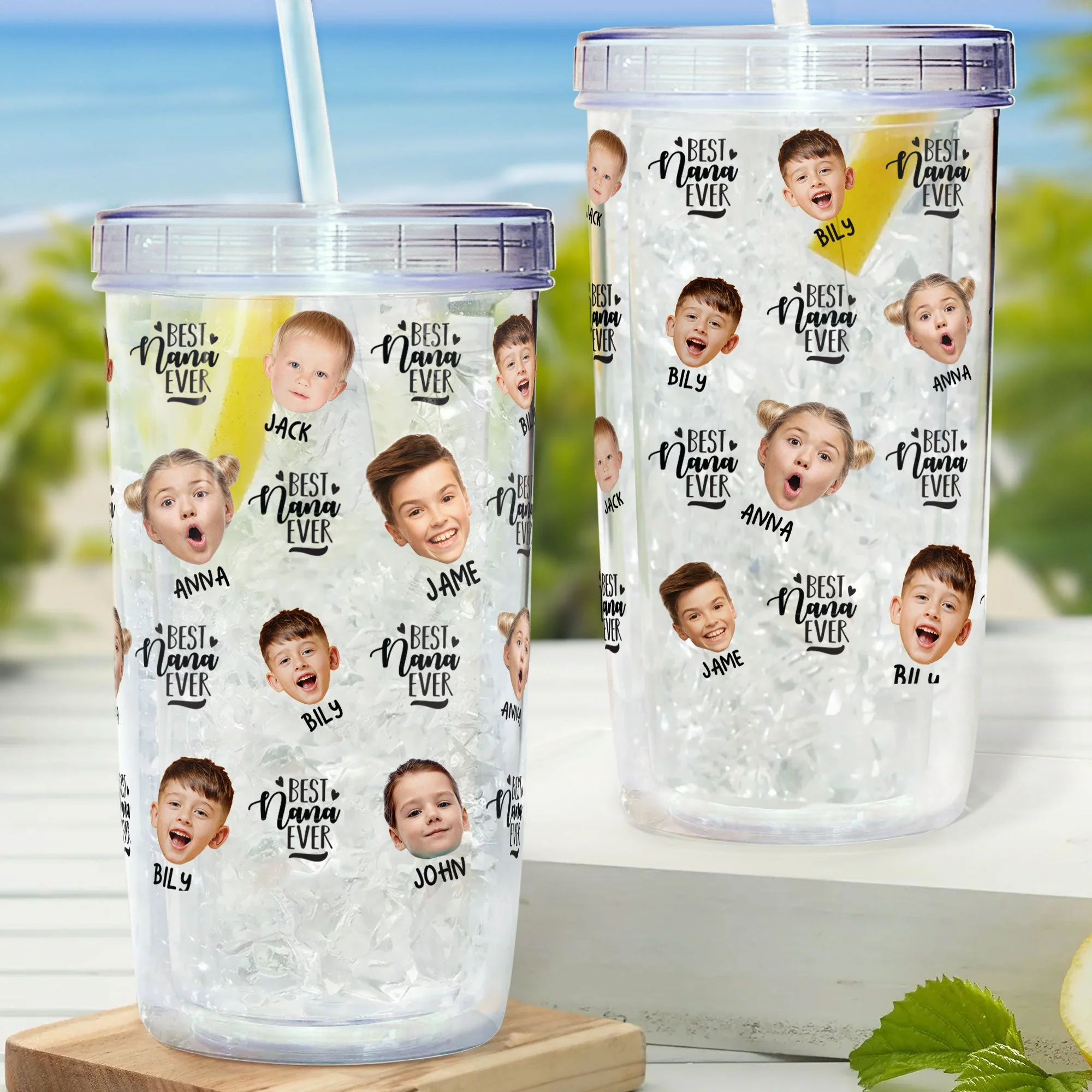 Lovely Upload Kid Image - Personalized Photo Acrylic Tumbler With Straw - Image 2