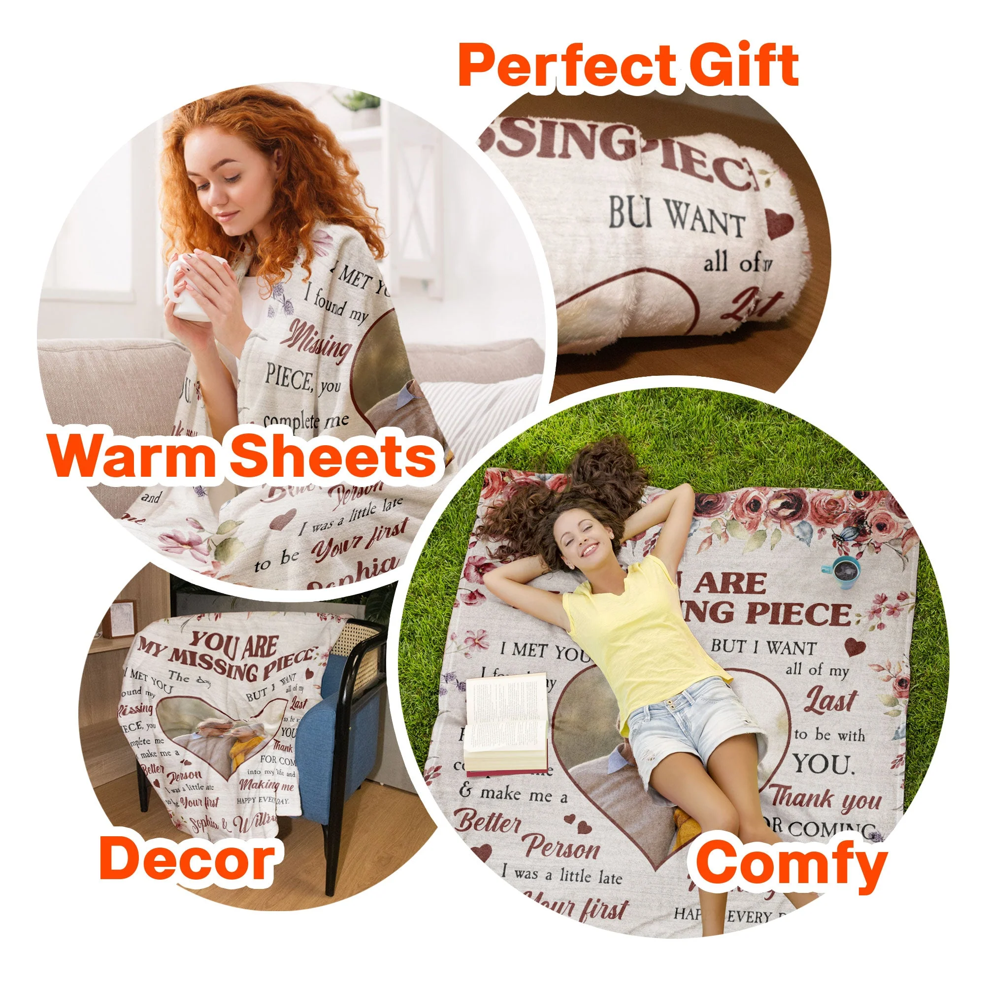 My Missing Piece - Personalized Photo Blanket - Image 6
