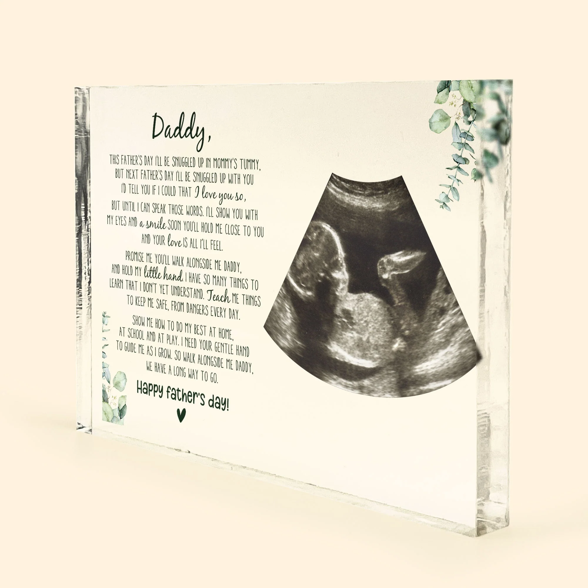 Soon To Be Dad This Father's Day I'll Be Snuggled Up - Personalized Rectangle Acrylic Photo Plaque - Image 3