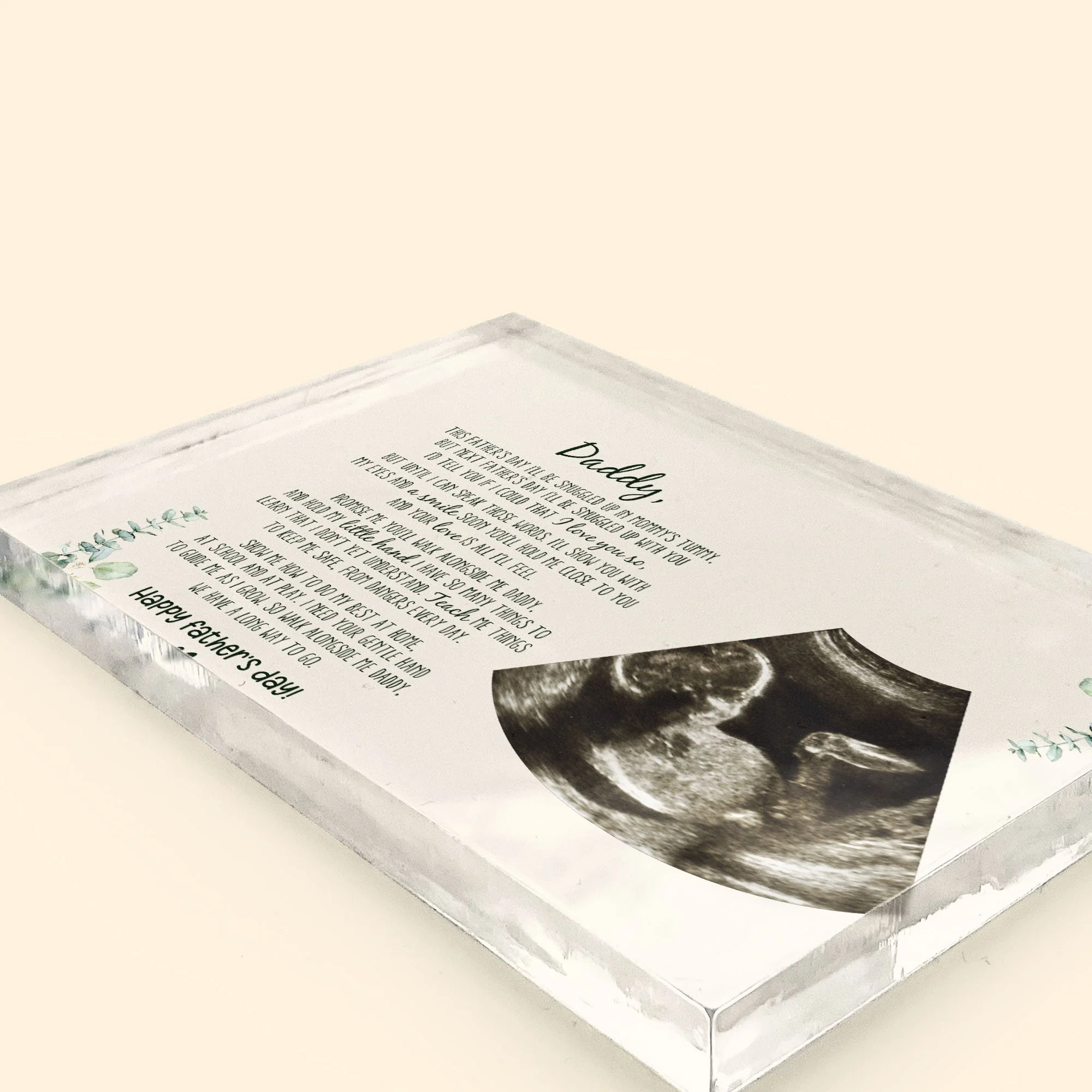 Soon To Be Dad This Father's Day I'll Be Snuggled Up - Personalized Rectangle Acrylic Photo Plaque - Image 4