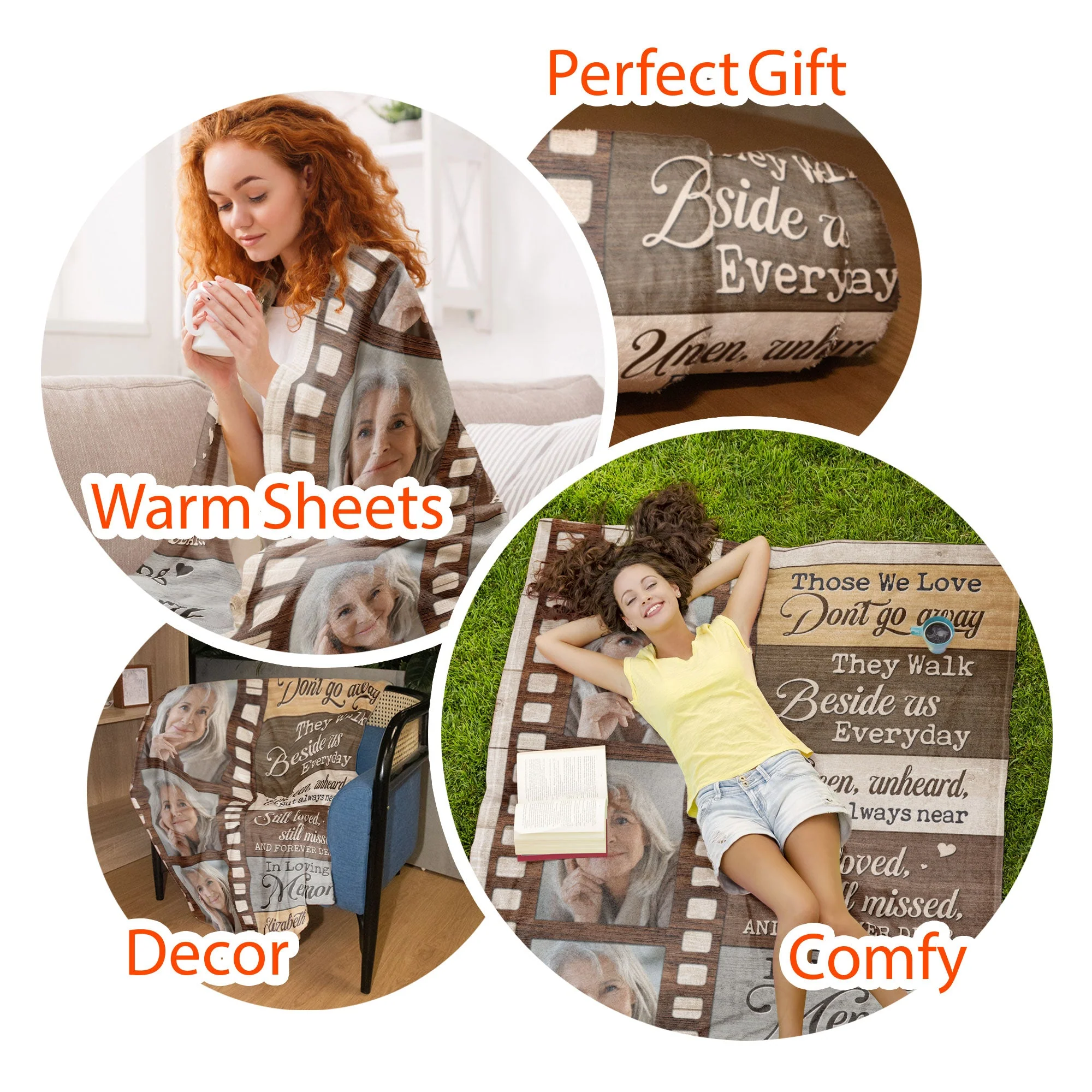 Those We Love Don't Go Away - Personalized Photo Blanket - Birthday, Loving Gift For Family Members With Lost One - Image 7