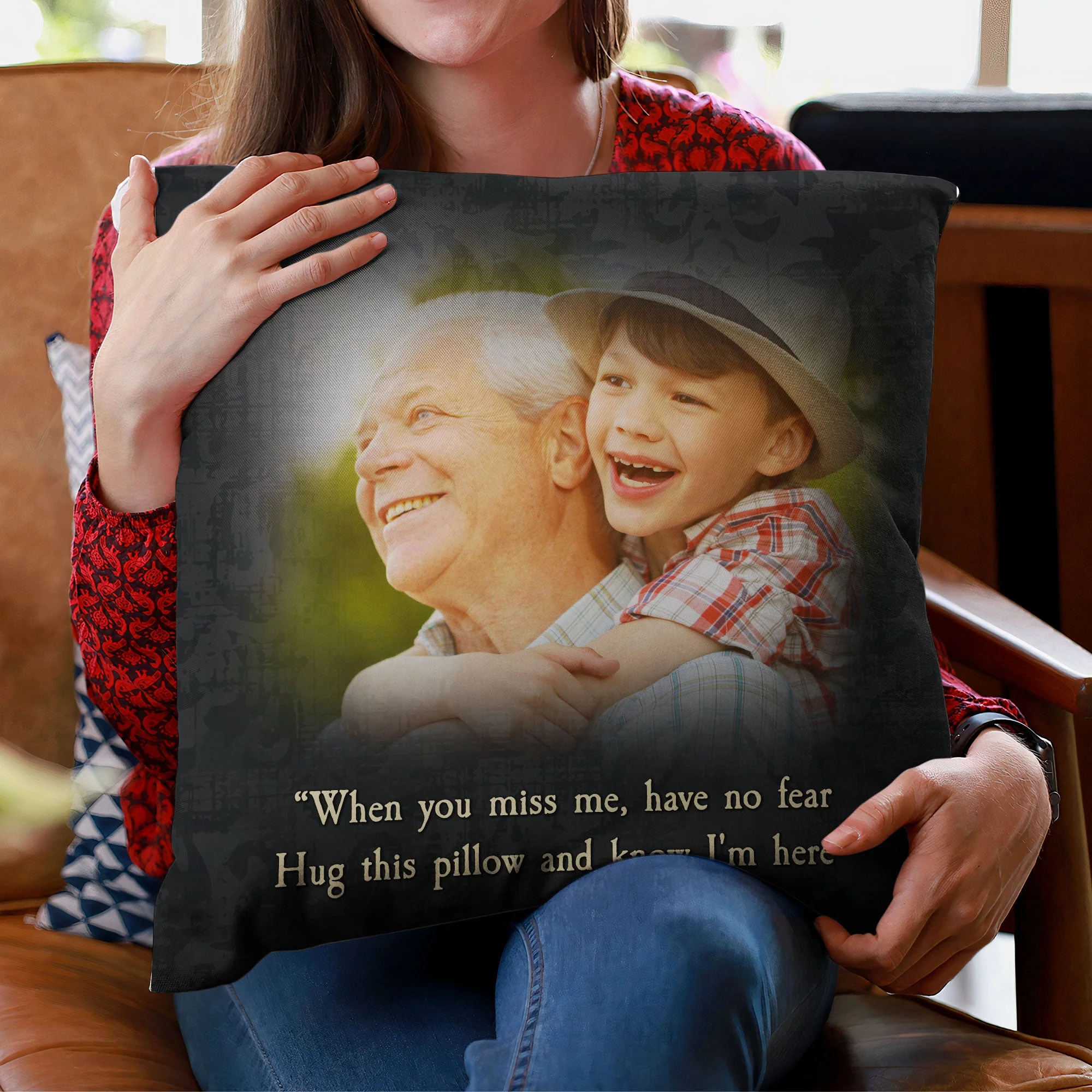When You Miss Me, Have No Fear - Personalized Photo Memory Pillow (Insert Included) - Image 4