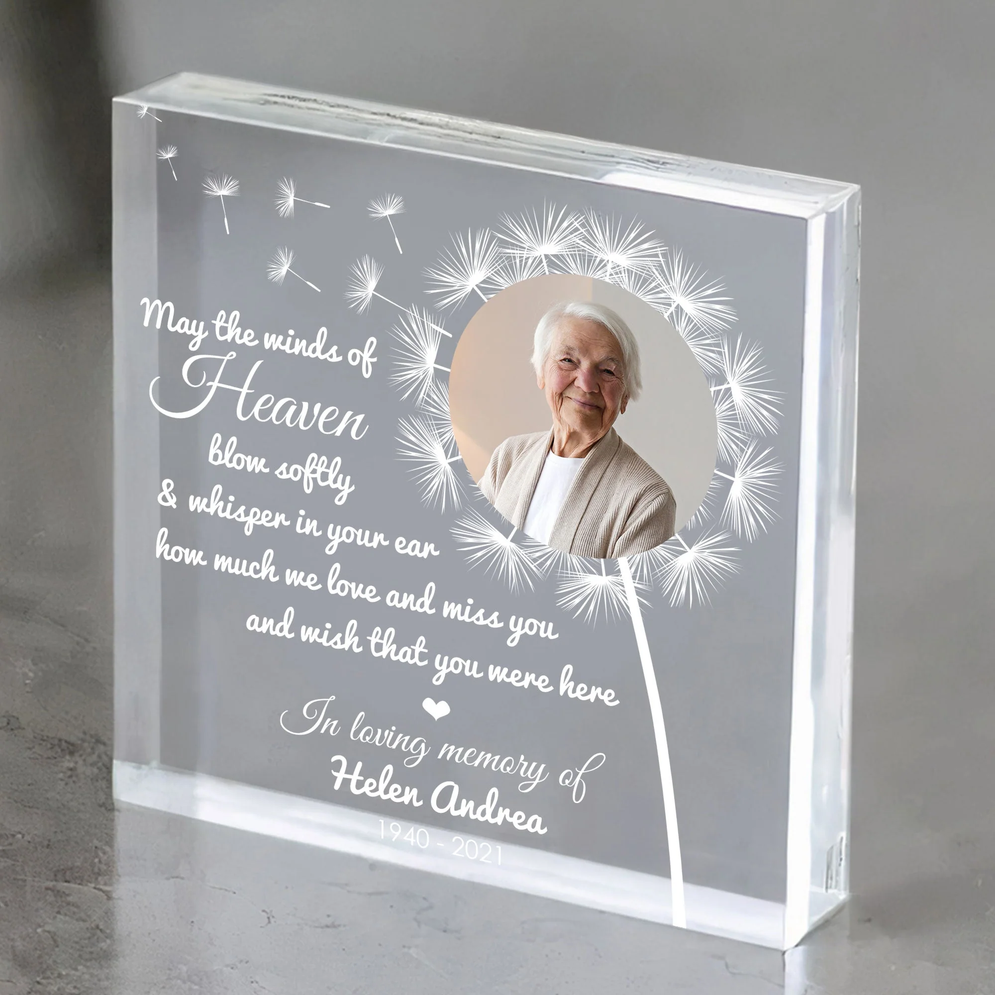 Winds Of Heaven - Personalized Square-Shaped Acrylic Photo Plaque - Image 2