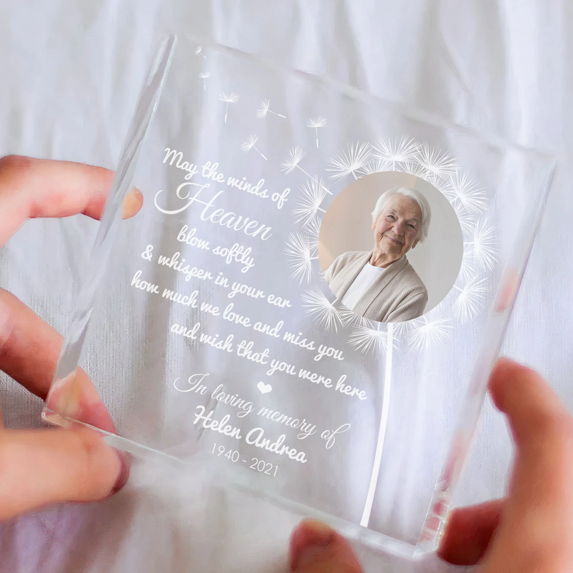 Winds Of Heaven - Personalized Square-Shaped Acrylic Photo Plaque - Image 4