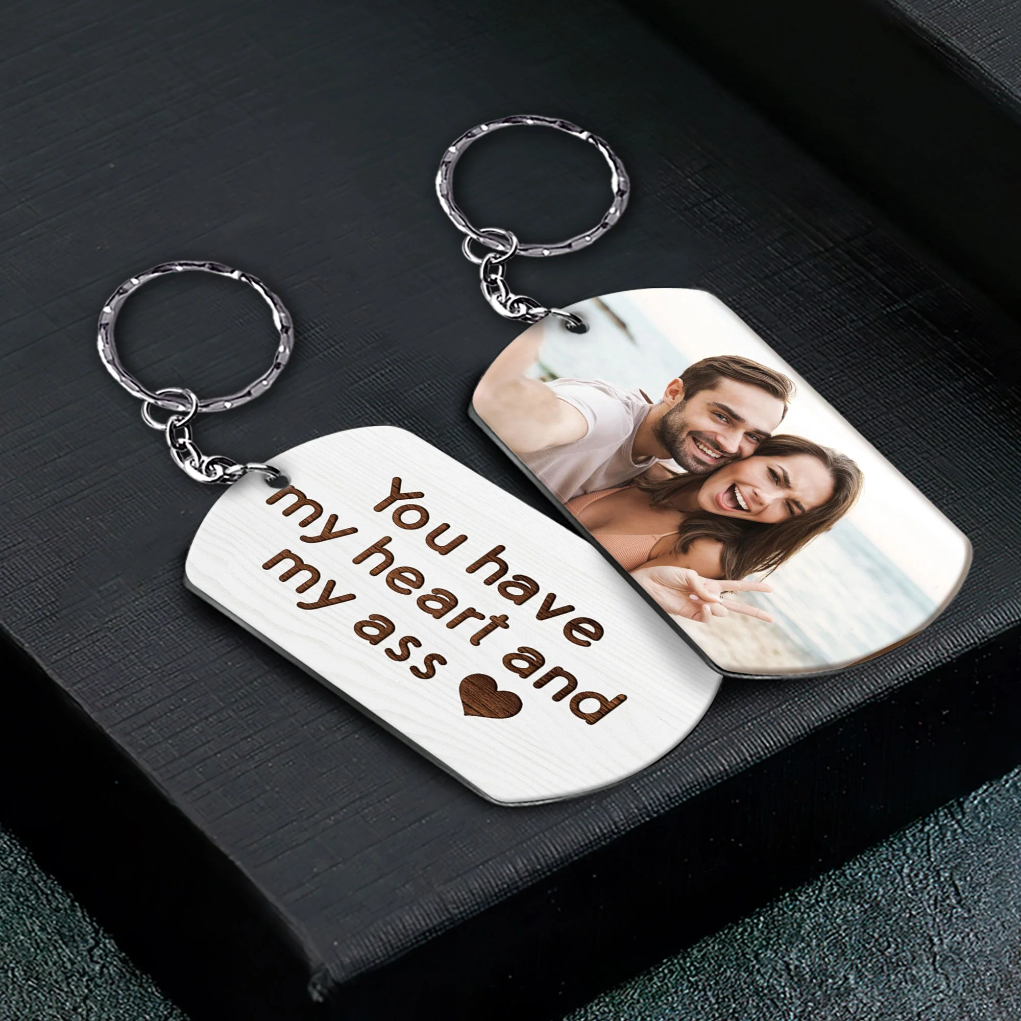 You Have My Heart And My Ass - Personalized Photo Keychain - Image 3