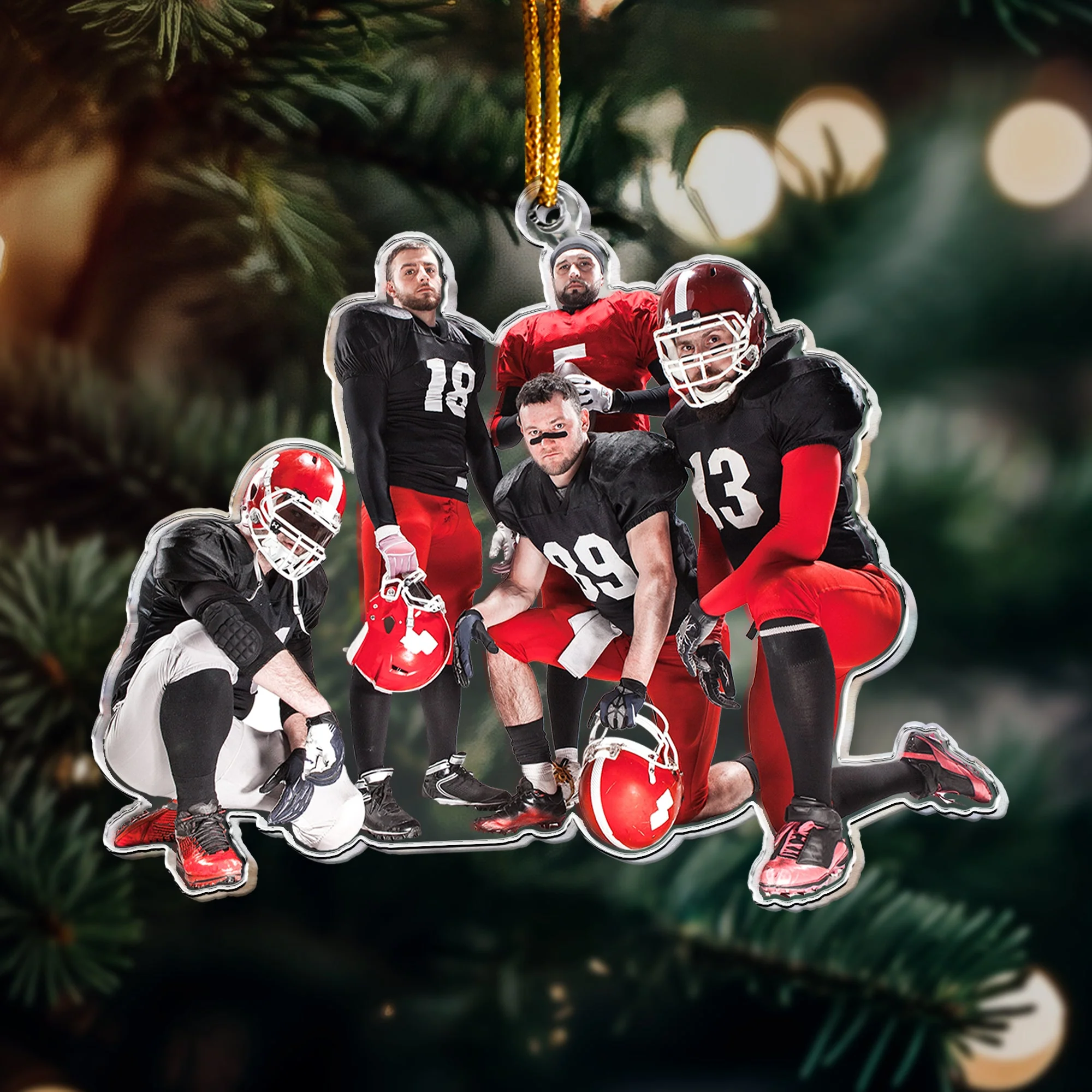 Photo Ornament For American Football Team  - Personalized Acrylic Photo Ornament - Image 3