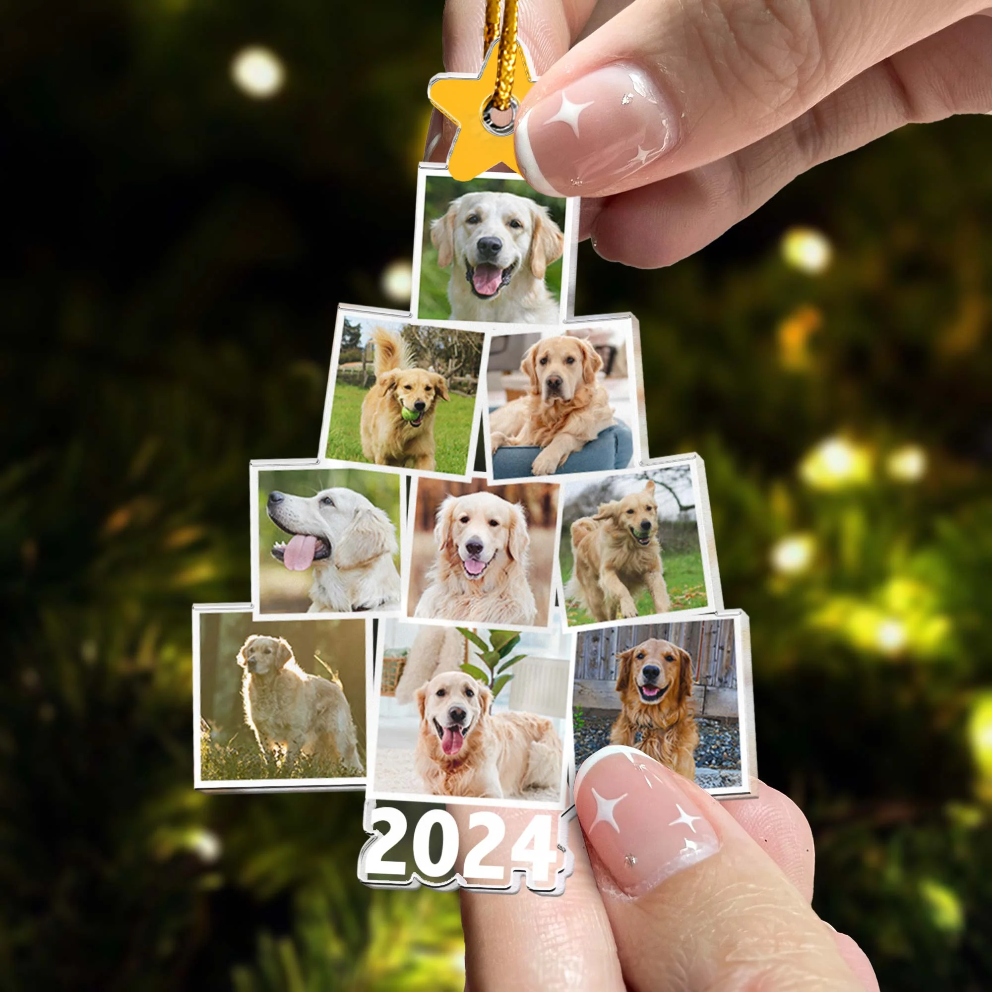 Photo Pet Christmas Tree - Personalized Acrylic Photo Ornament - Image 2