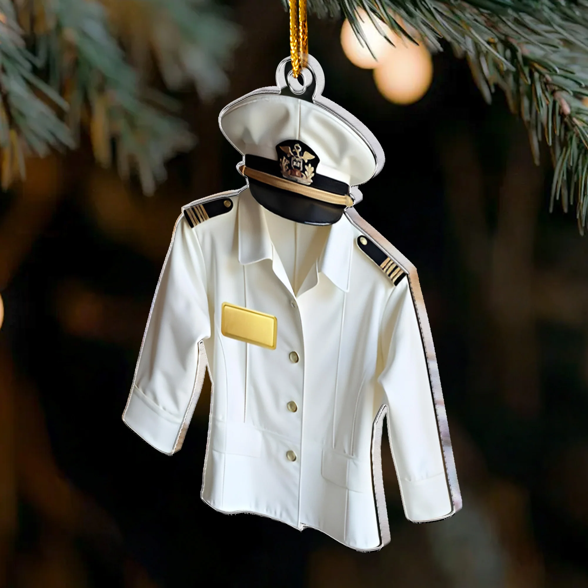Pilot Uniform Aviation Gift 2D Flat - Acrylic Ornament - Image 3