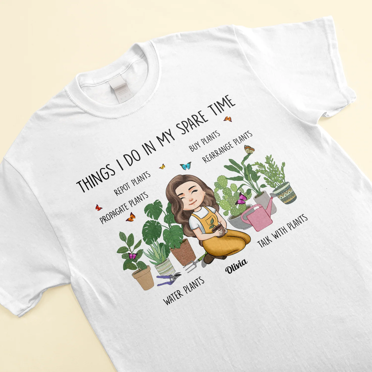 Plant Lady In Spare Time - Personalized Shirt - Image 3