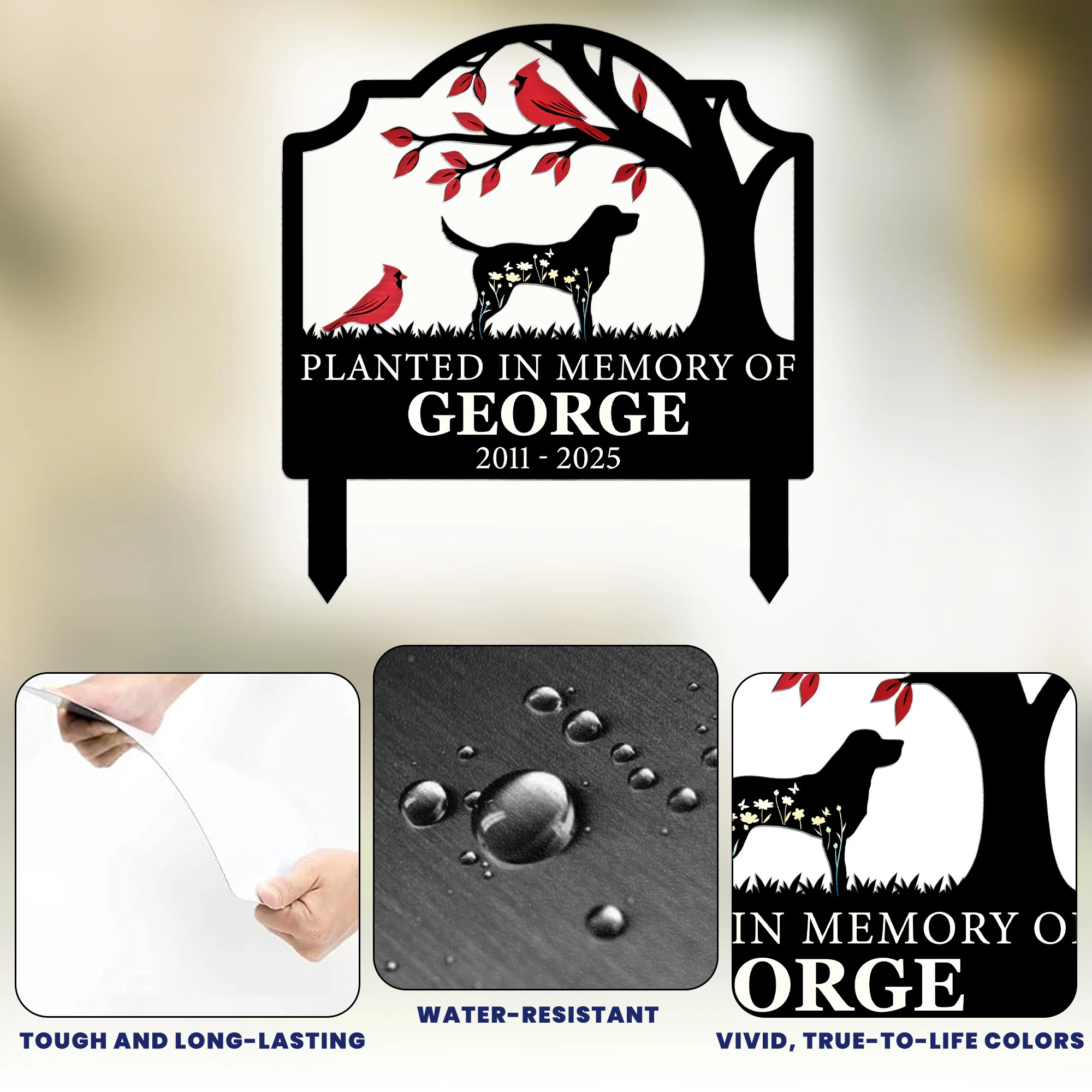 Planted In Loving Memory Of Sympathy Pet Gift - Personalized Metal Garden Stake - Image 6