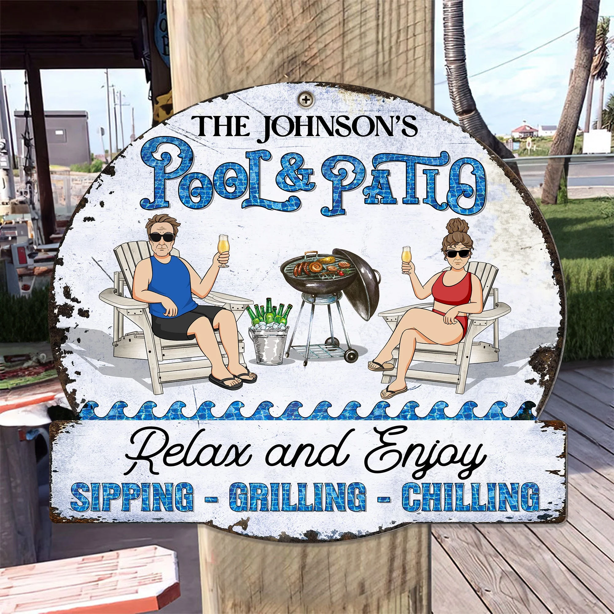 Pool And Patio - Personalized Metal Sign - Image 2