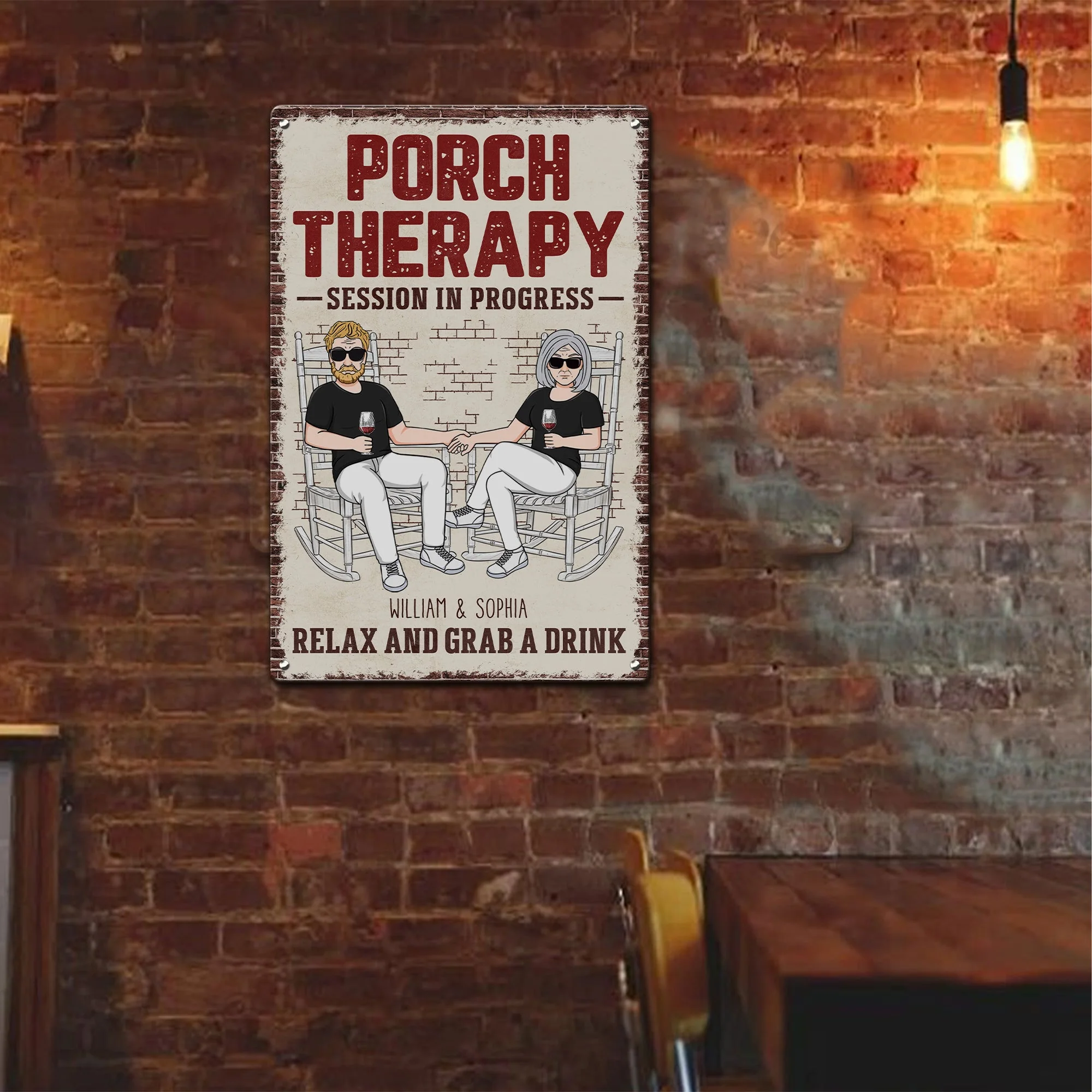 Porch Therapy - Personalized Metal Sign - Image 3