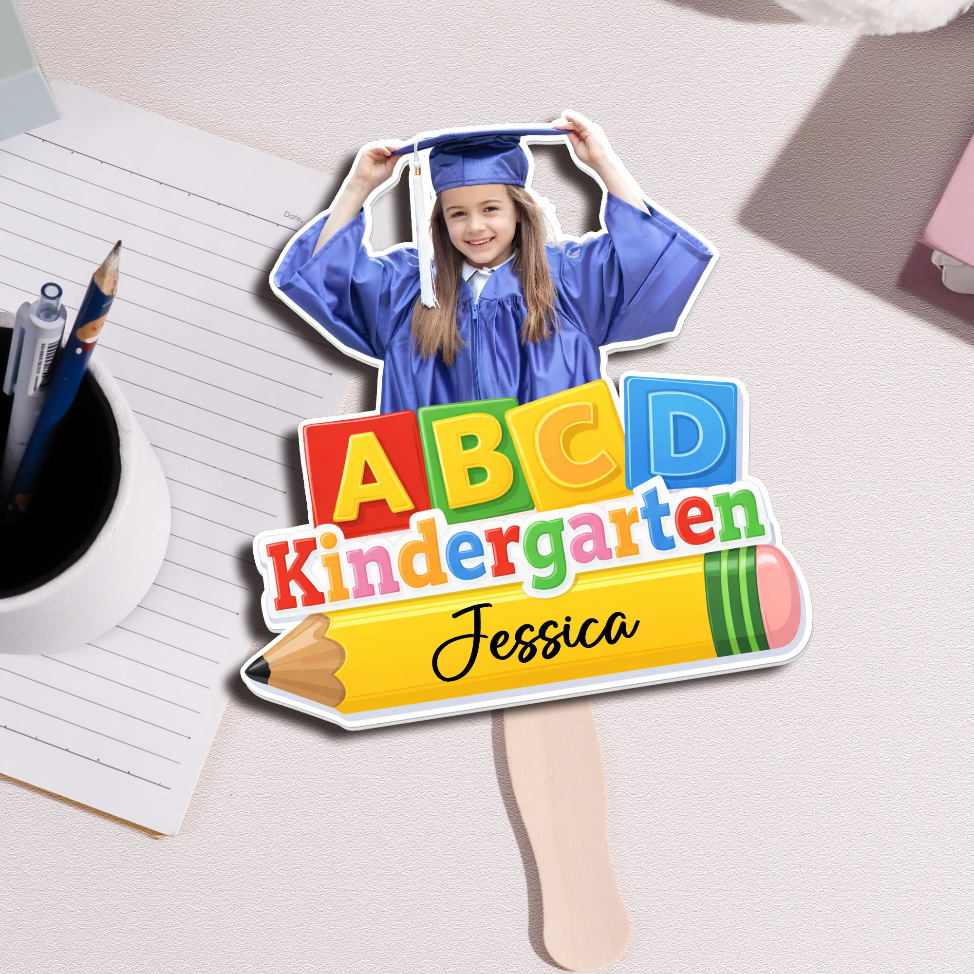 Pre K Kindergarten Abcd Graduation - Personalized Graduation Fan - Image 2