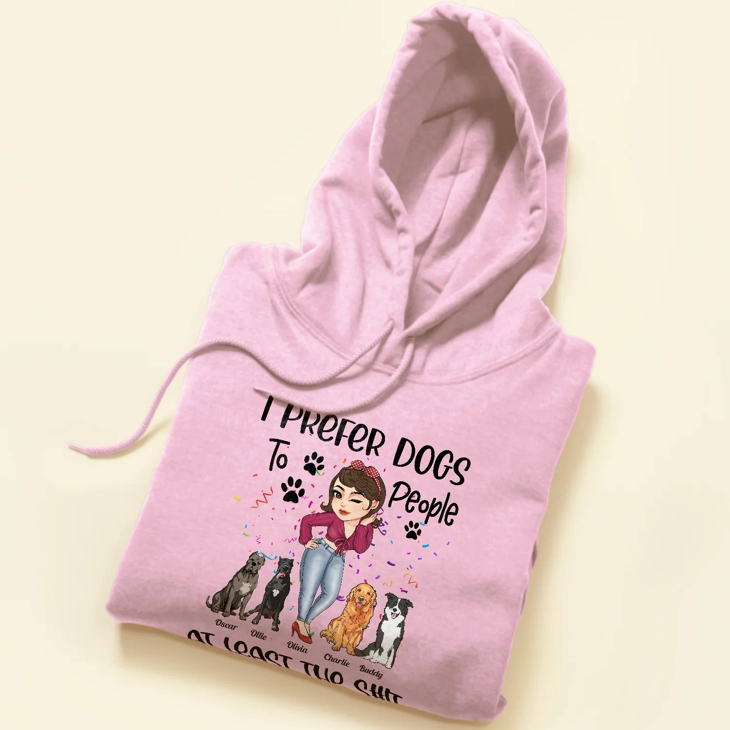 Prefer Dogs To People - Personalized Shirt - Birthday Gift For Dog Mom, Dog Lover - Chibi Girl - Image 5