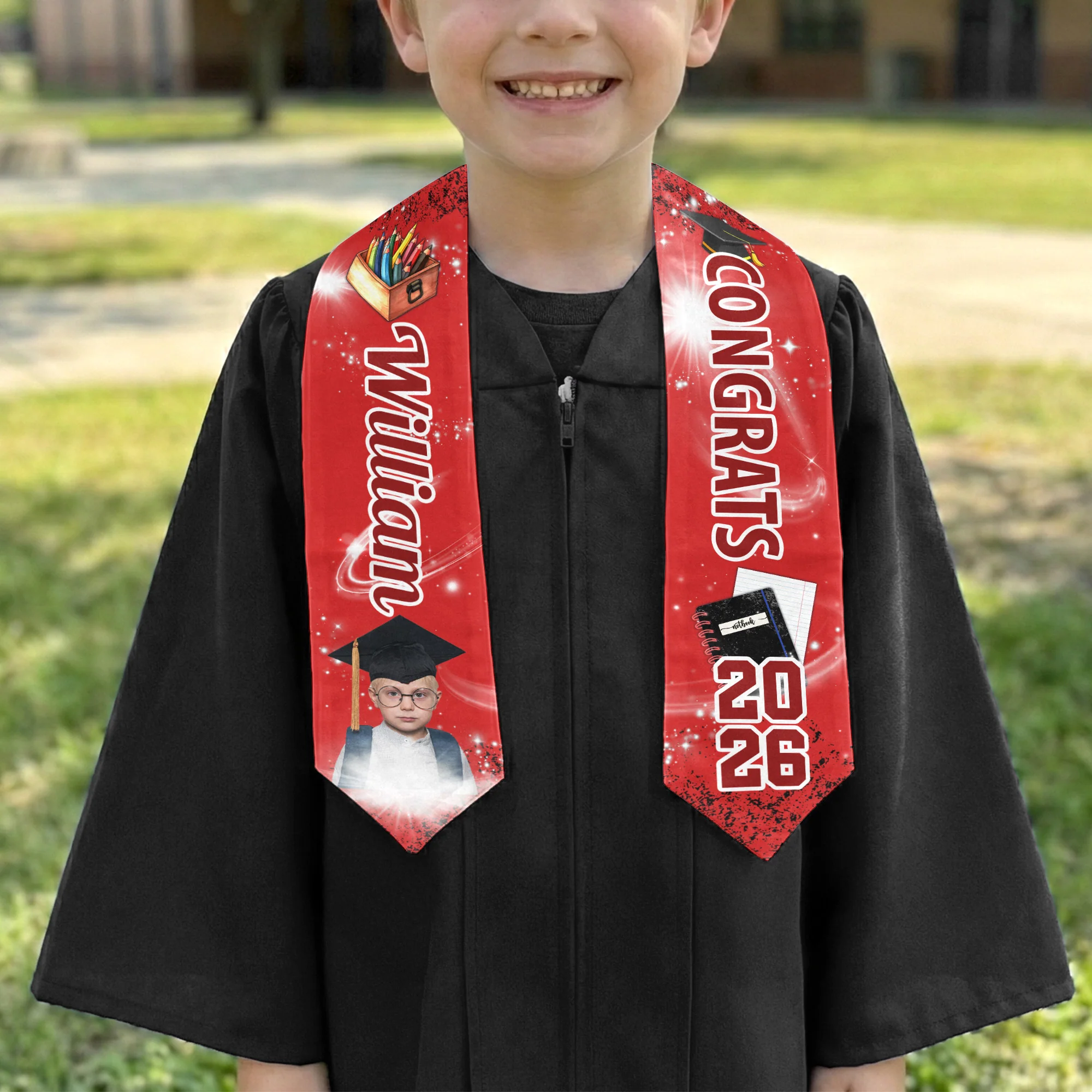 Preschool Kindergarten Graduation Custom Photo - Personalized Graduation Stole - Image 4
