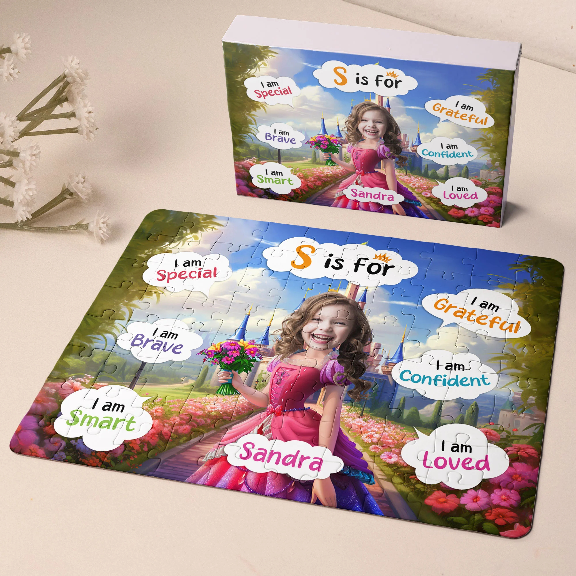 Princess Pink Dress - Board Game For Daughters, Kids - Personalized Photo Jigsaw Puzzle - Image 4