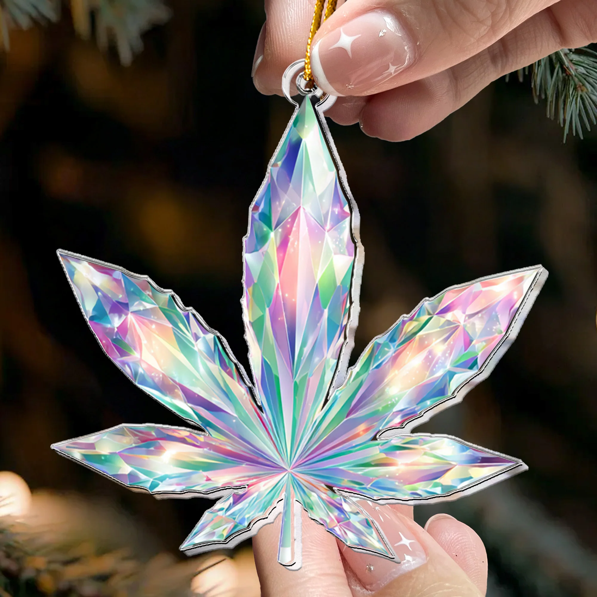 Prism Vivid Magic Leaf 2D Flat - Acrylic Ornament - Image 2