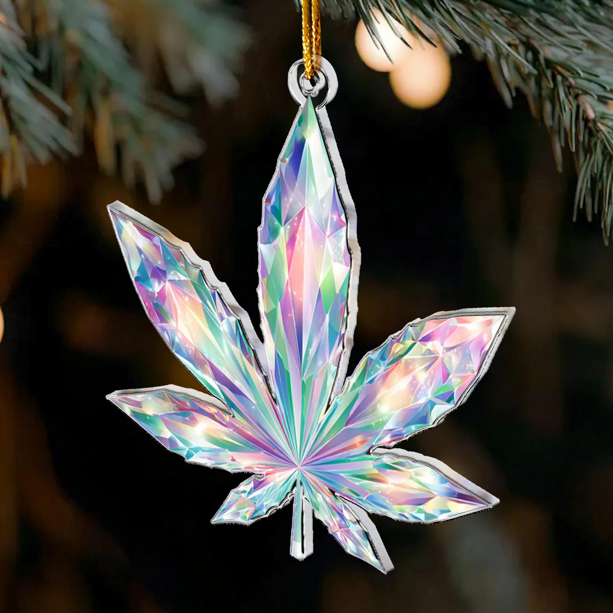 Prism Vivid Magic Leaf 2D Flat - Acrylic Ornament - Image 3