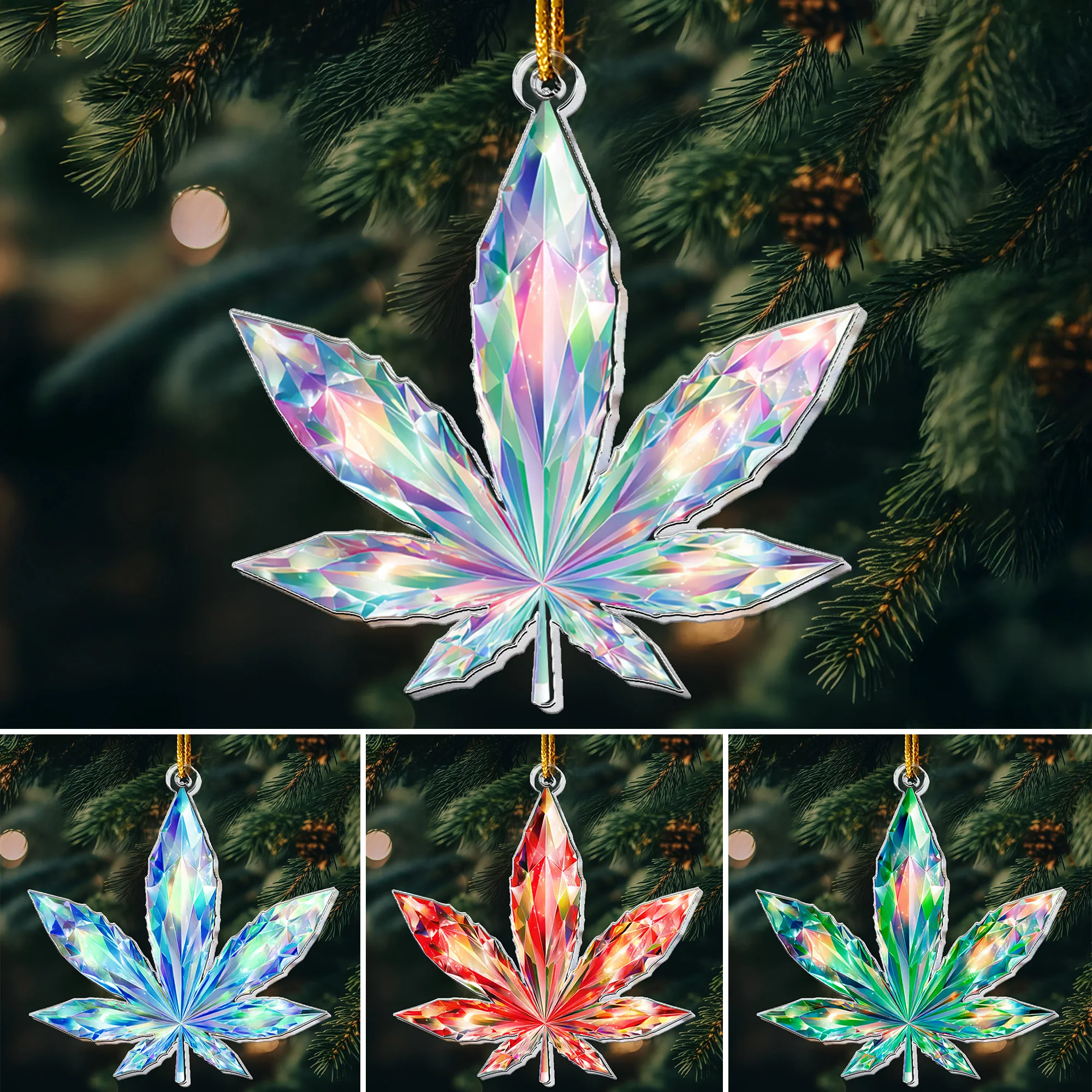 Prism Vivid Magic Leaf 2D Flat - Acrylic Ornament - Image 5