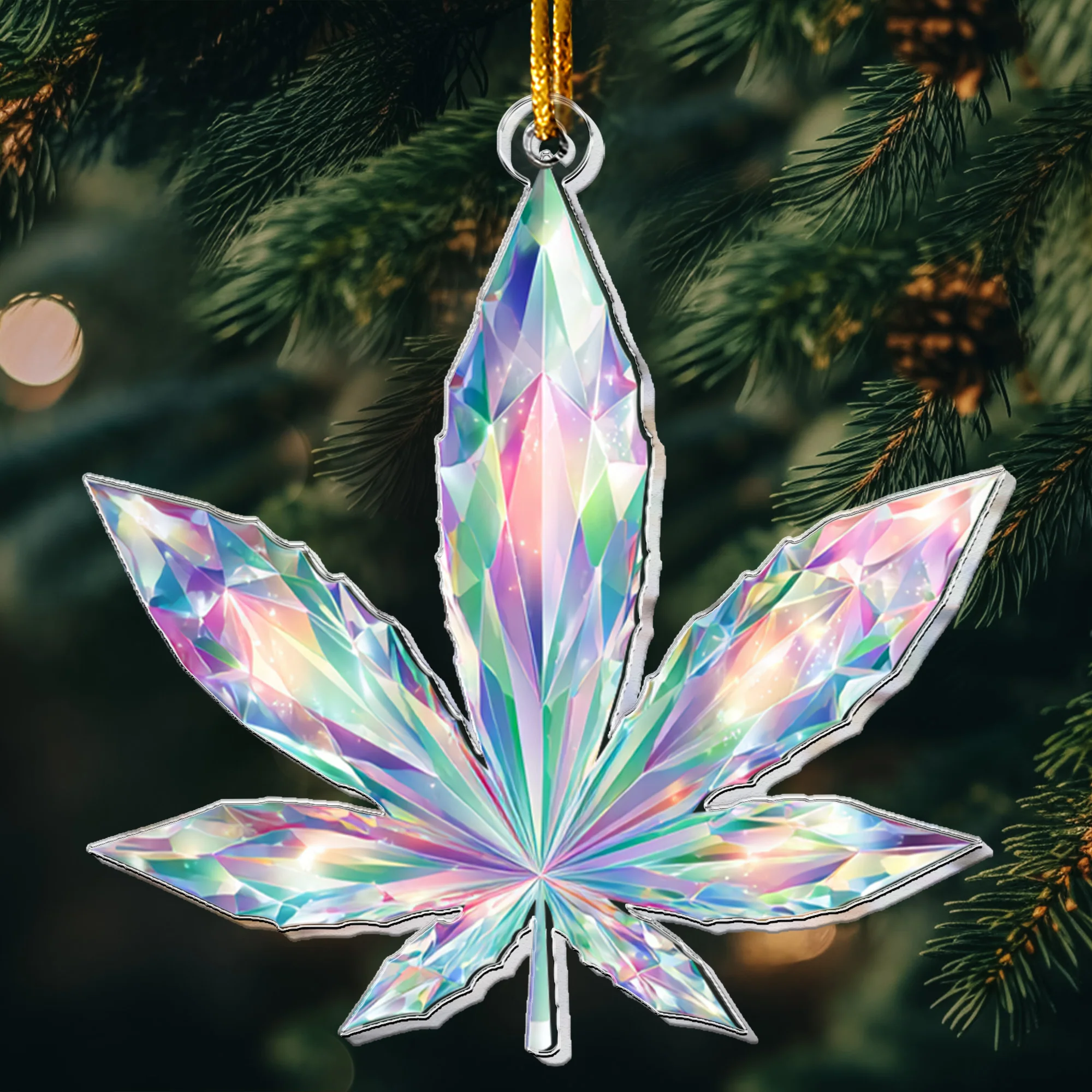 Prism Vivid Magic Leaf 2D Flat - Acrylic Ornament - Image 6