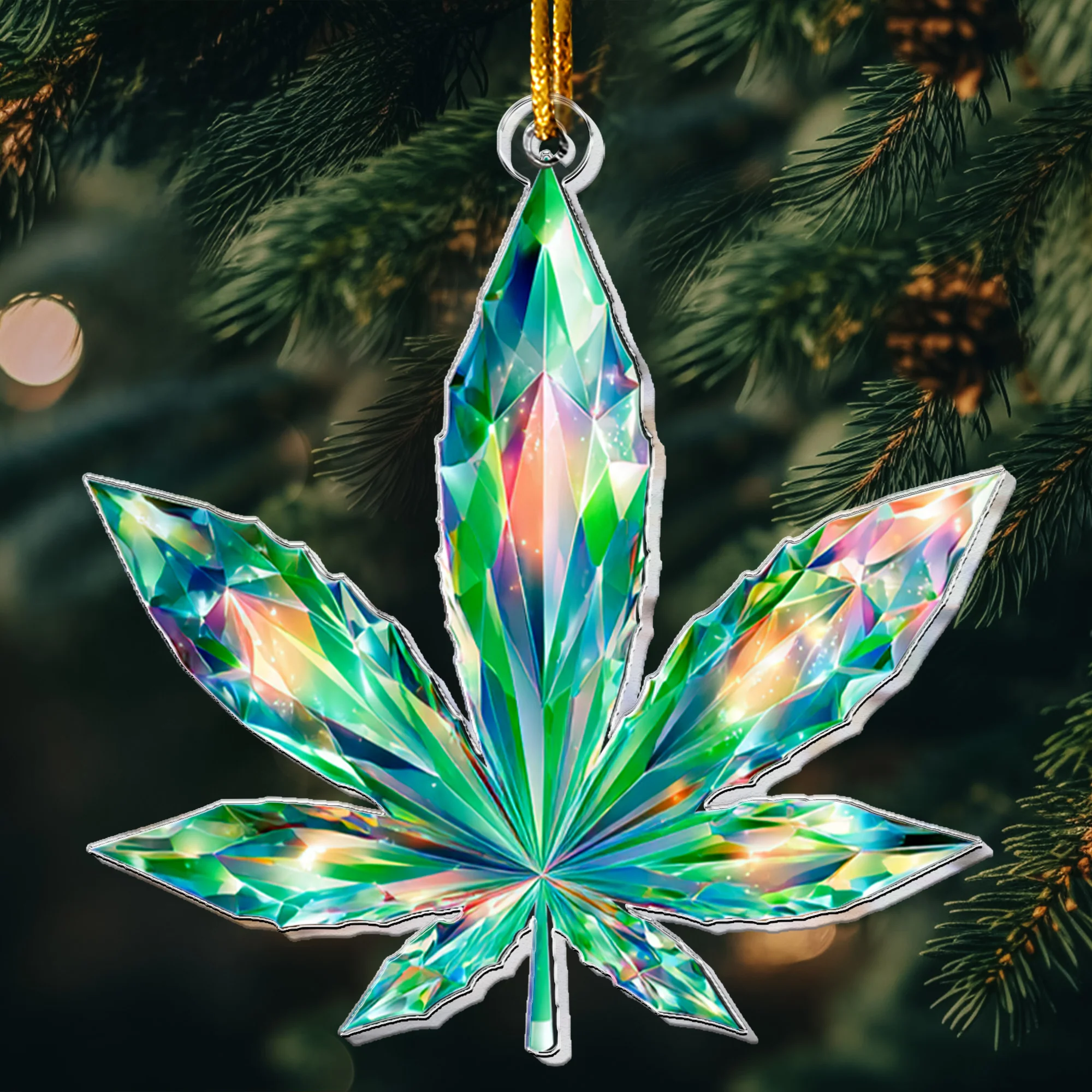Prism Vivid Magic Leaf 2D Flat - Acrylic Ornament - Image 8