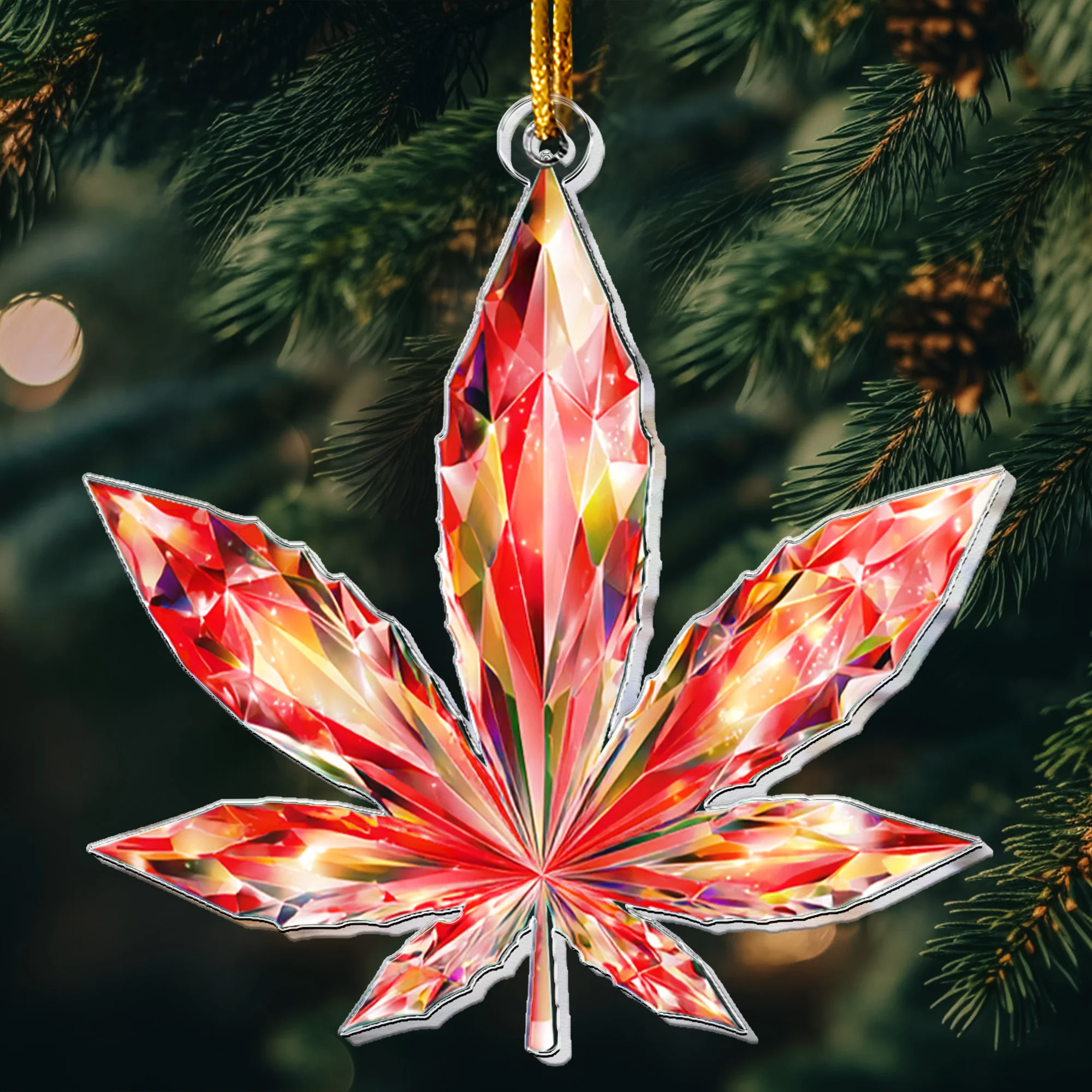 Prism Vivid Magic Leaf 2D Flat - Acrylic Ornament - Image 9