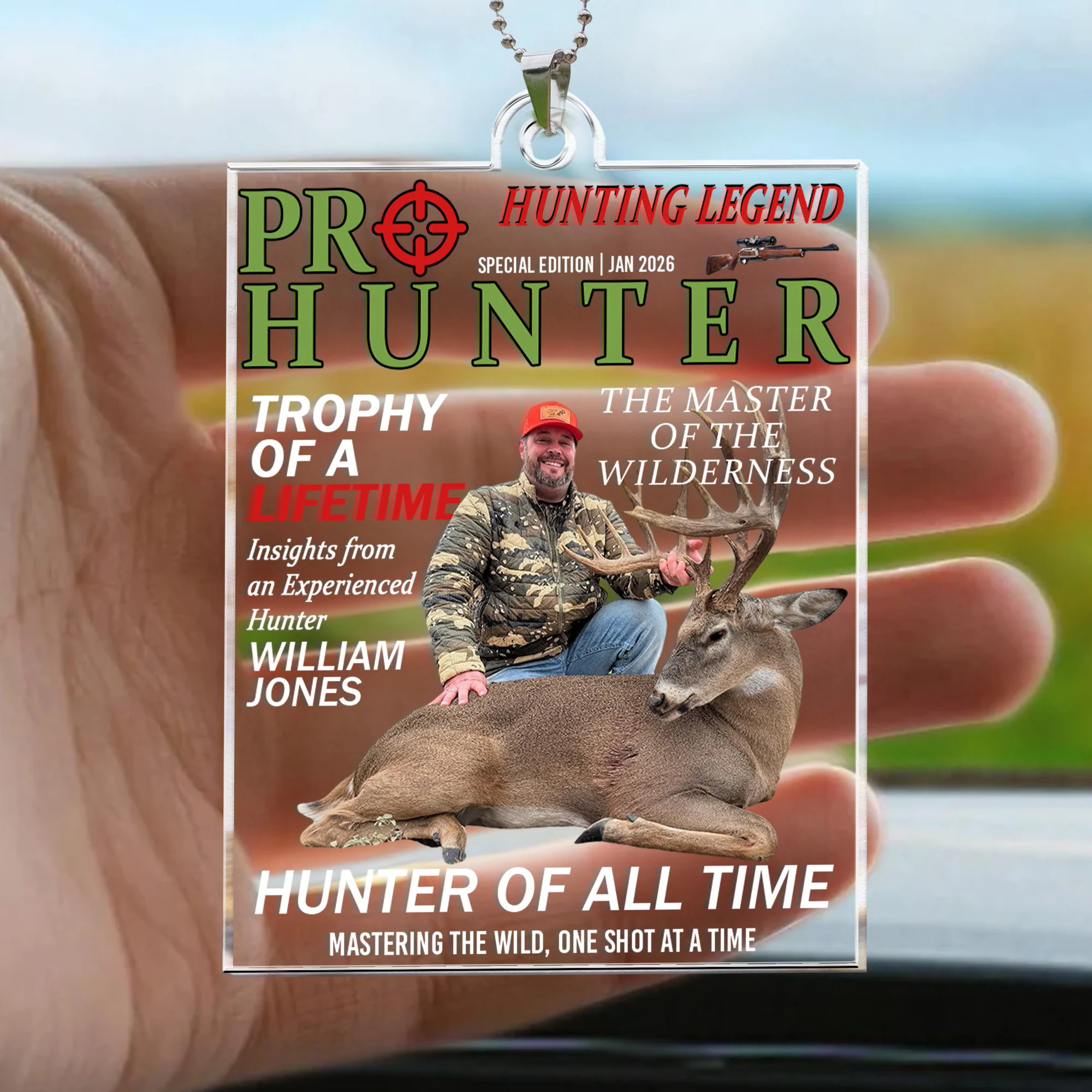 Pro Hunter - Personalized Photo Rear View Mirror Accessory - Image 4