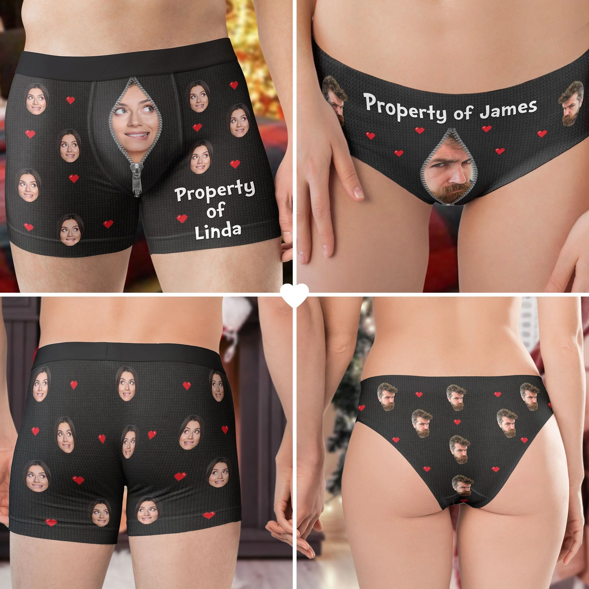 Property Of - Personalized Photo Couple Matching Underwear - Image 2