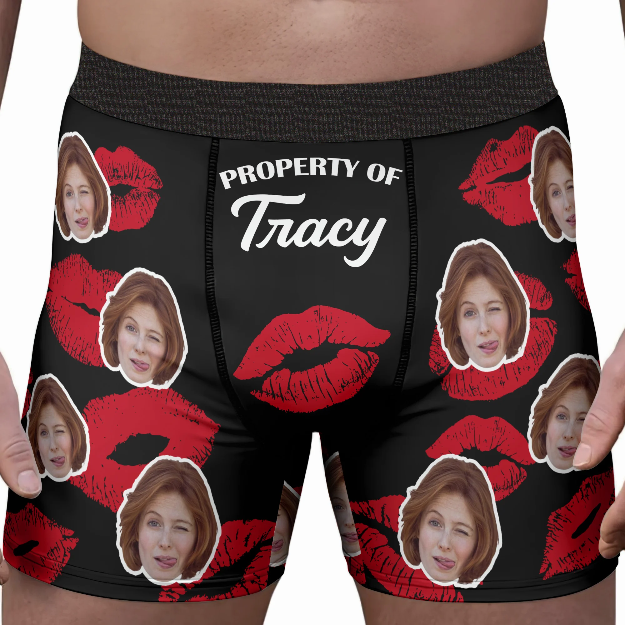 Property Of Wife, Girlfriend Valentine's Day Anniversary Gift For Husband, Boyfriend- Personalized Photo Men's Boxer Brief - Image 2