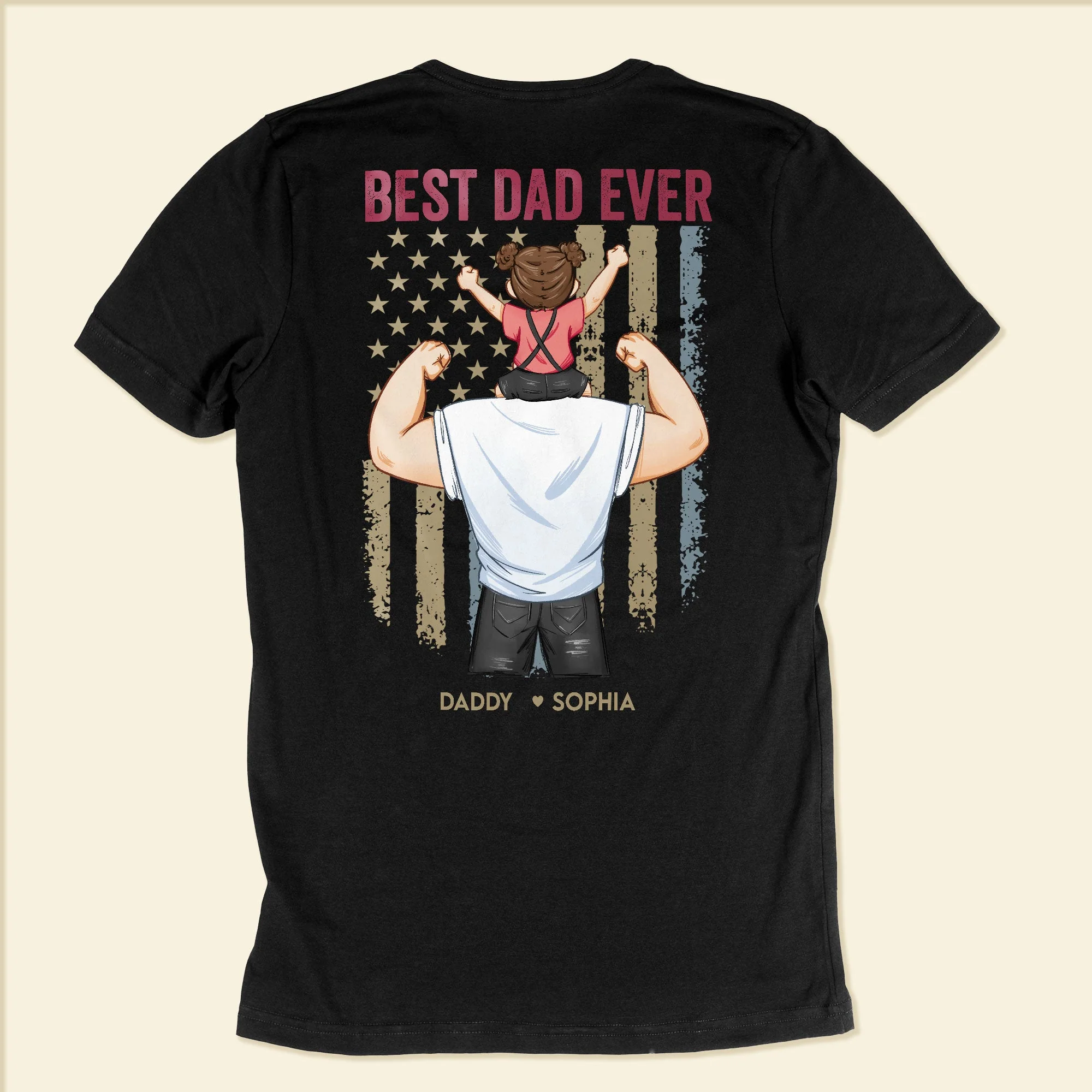 Proud As The Best Dad Ever - Personalized Back Printed Shirt - Image 3