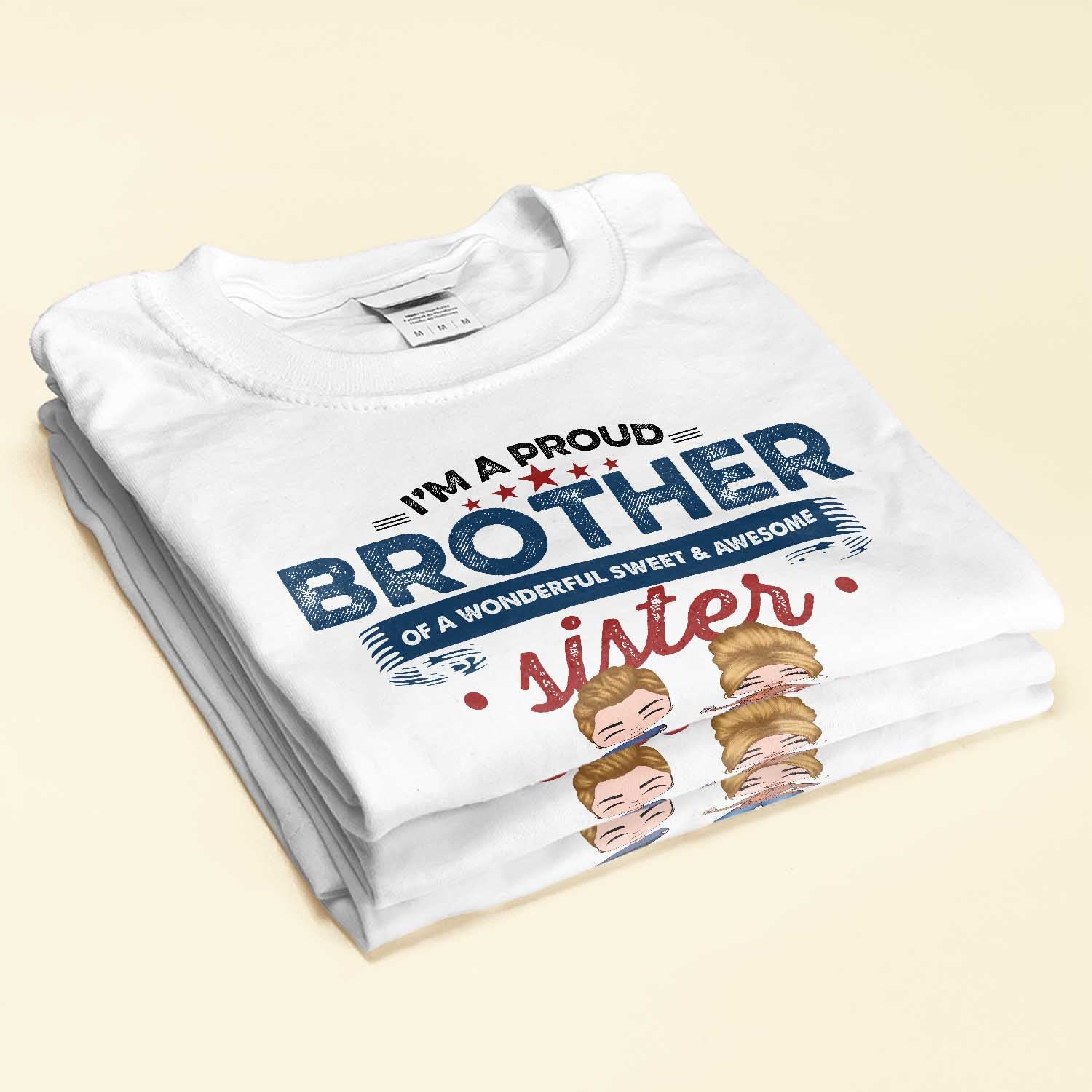 Proud Brother - Personalized Shirt - Gift For Brothers - Cartoon Man and Woman - Image 2