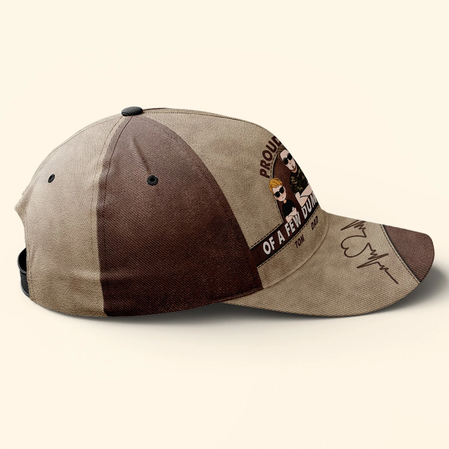 Proud Dad Of A Few Dumbass Kids Father's Day Gifts - Personalized Classic Cap - Image 3