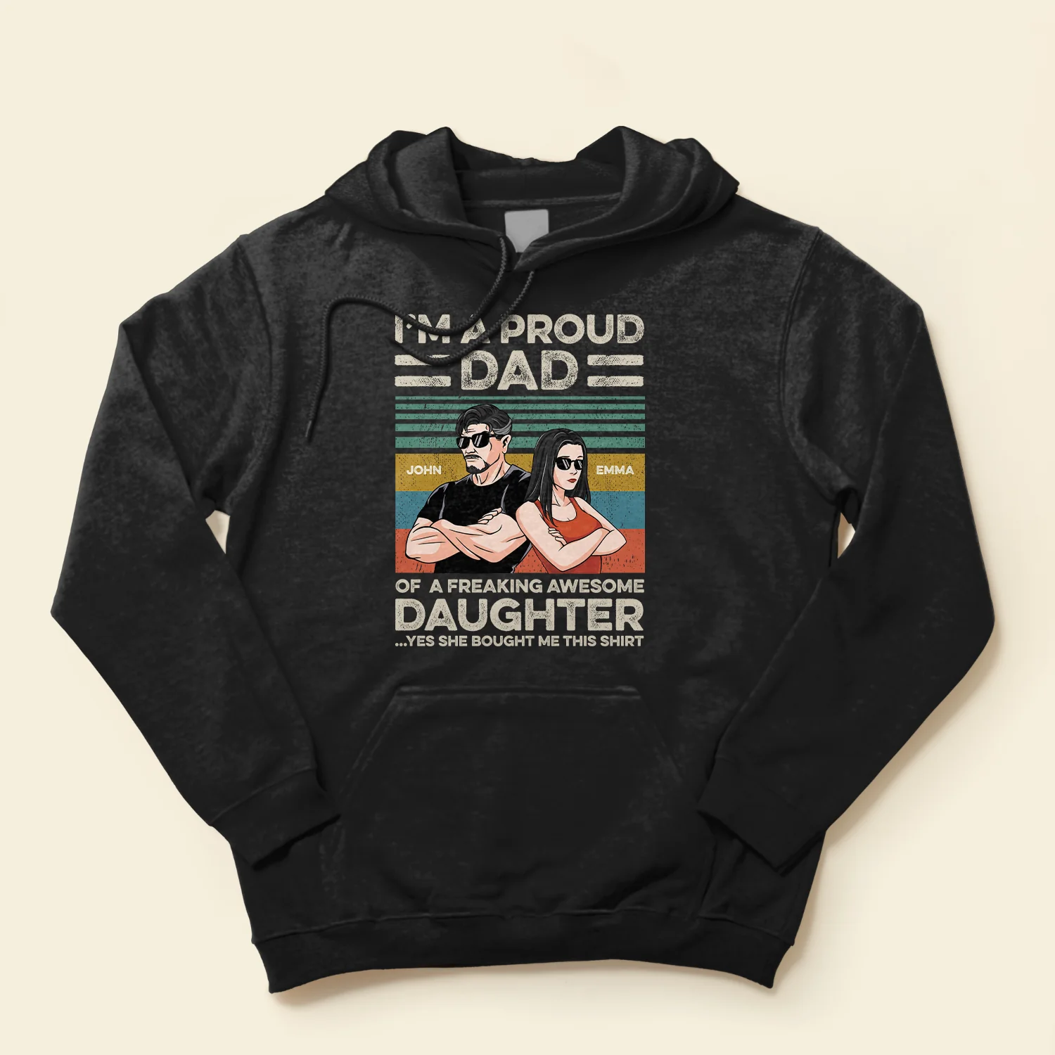 Proud Dad Of Freaking Awesome Daughter - Personalized Shirt - Image 4