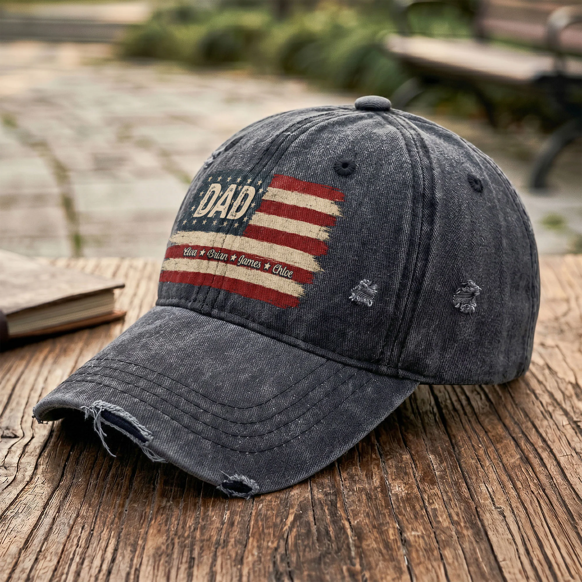 Proud Dad Patriotic Flag 250Th Birthday USA - Personalized Cap - Image 3
